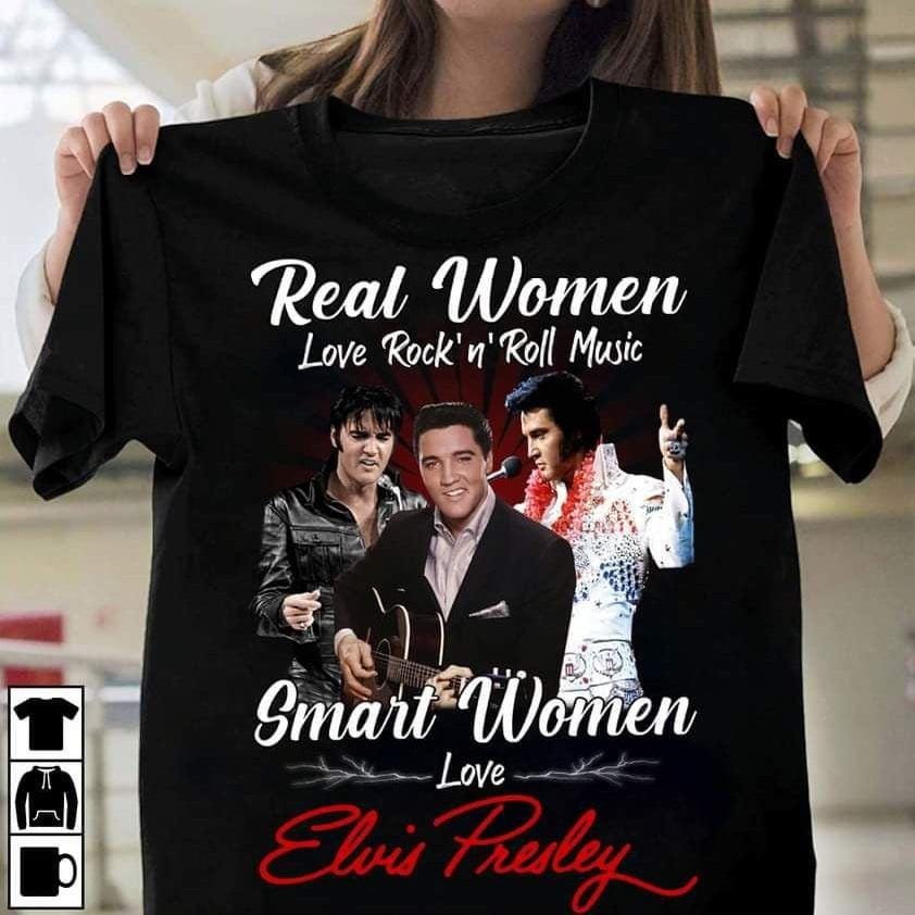 Elvis Presley Shirt, Real Women Love Rock n Roll Music Smart Women Love Elvis Presley Shirt, Music 90s Shirt, Gift For Fan Lover