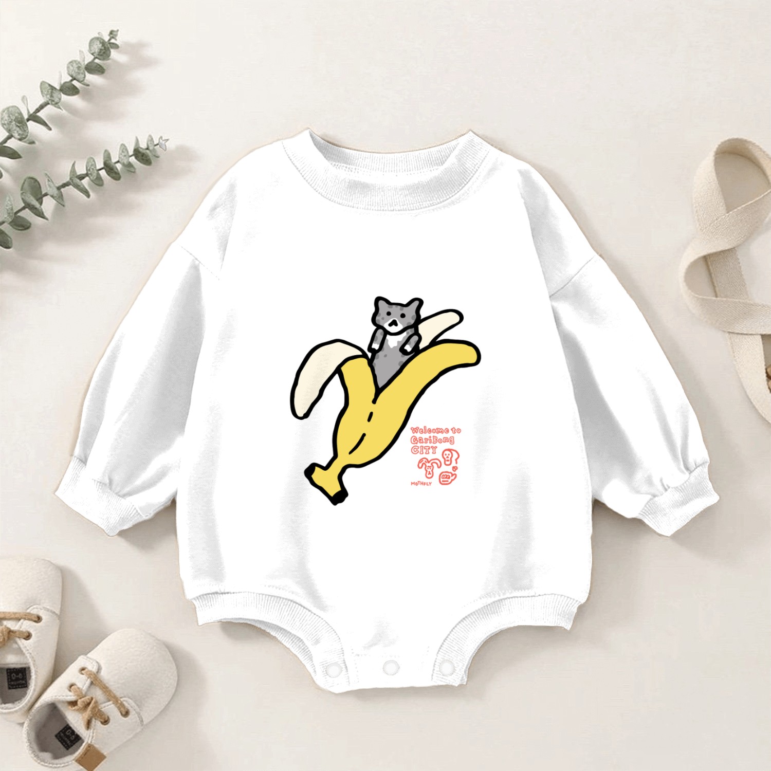 Bananyang - 020. Gray Spotted Tuxedo Baby Romper Sweatshirts