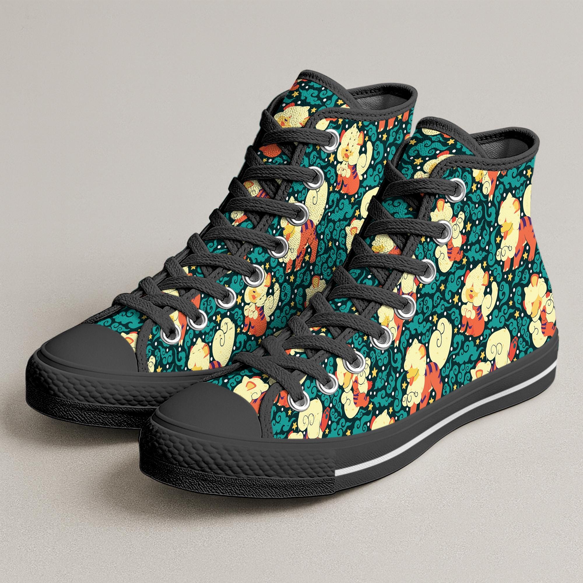 Hisuian Growlithe High Top Shoes, Cozy Fire Kawaii Sneakers, Growlithe Shoes Gifts