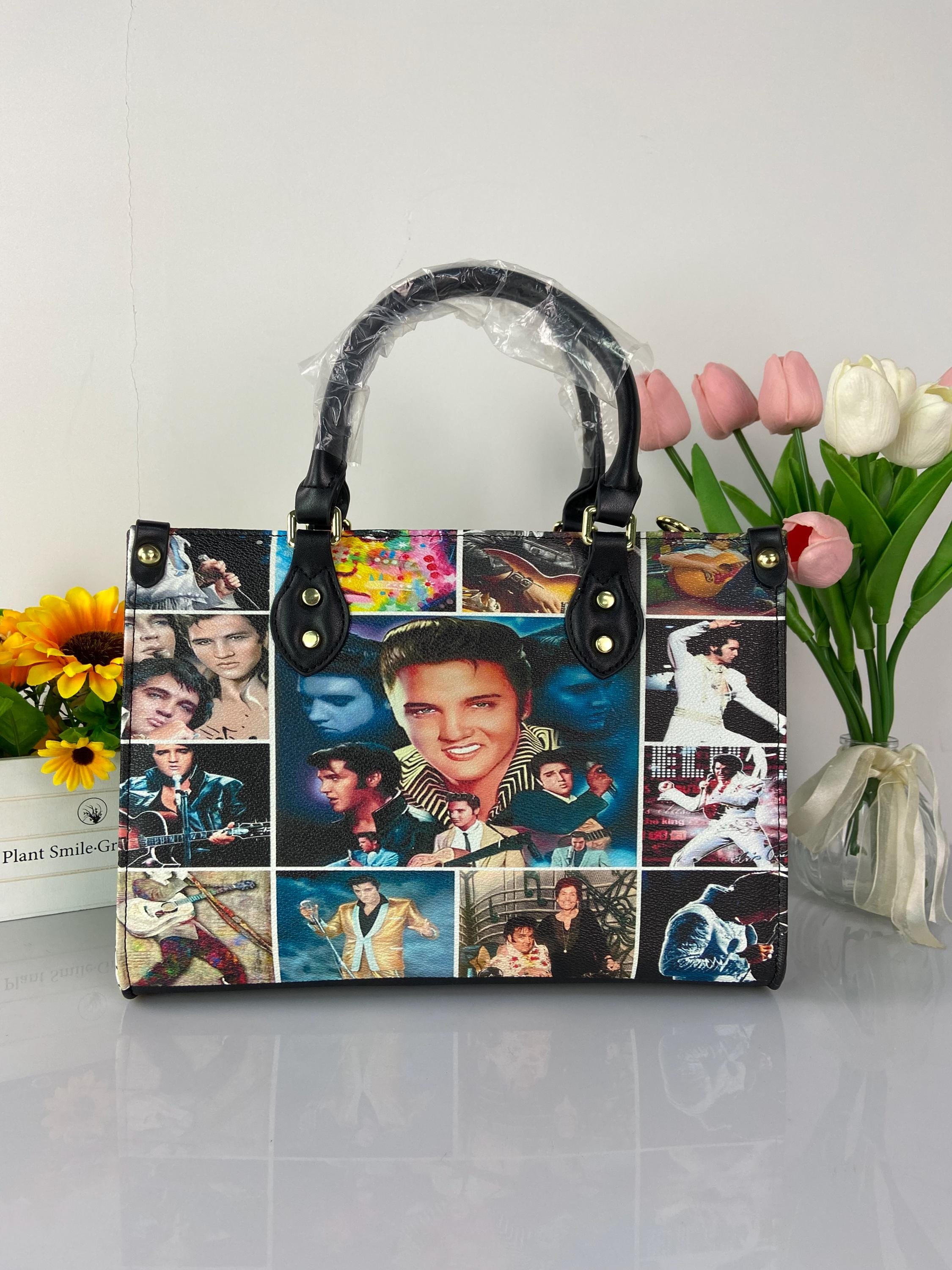Elvis Presley Leather Bag hand bag,King of Rock n Roll Handbag, Elvis Woman Purse,Elvis Lover's Handbag,Custom Leather Bag,Personalized Bag