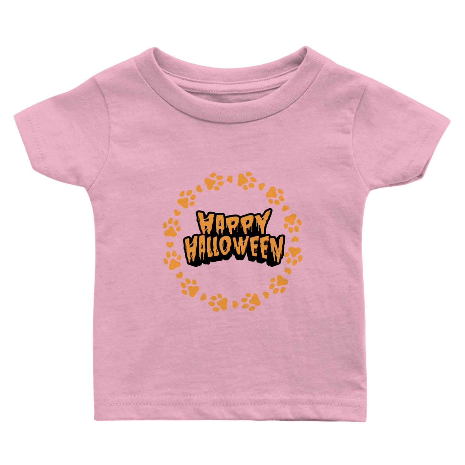 Happy Halloween with dog s steps Baby T Shirts