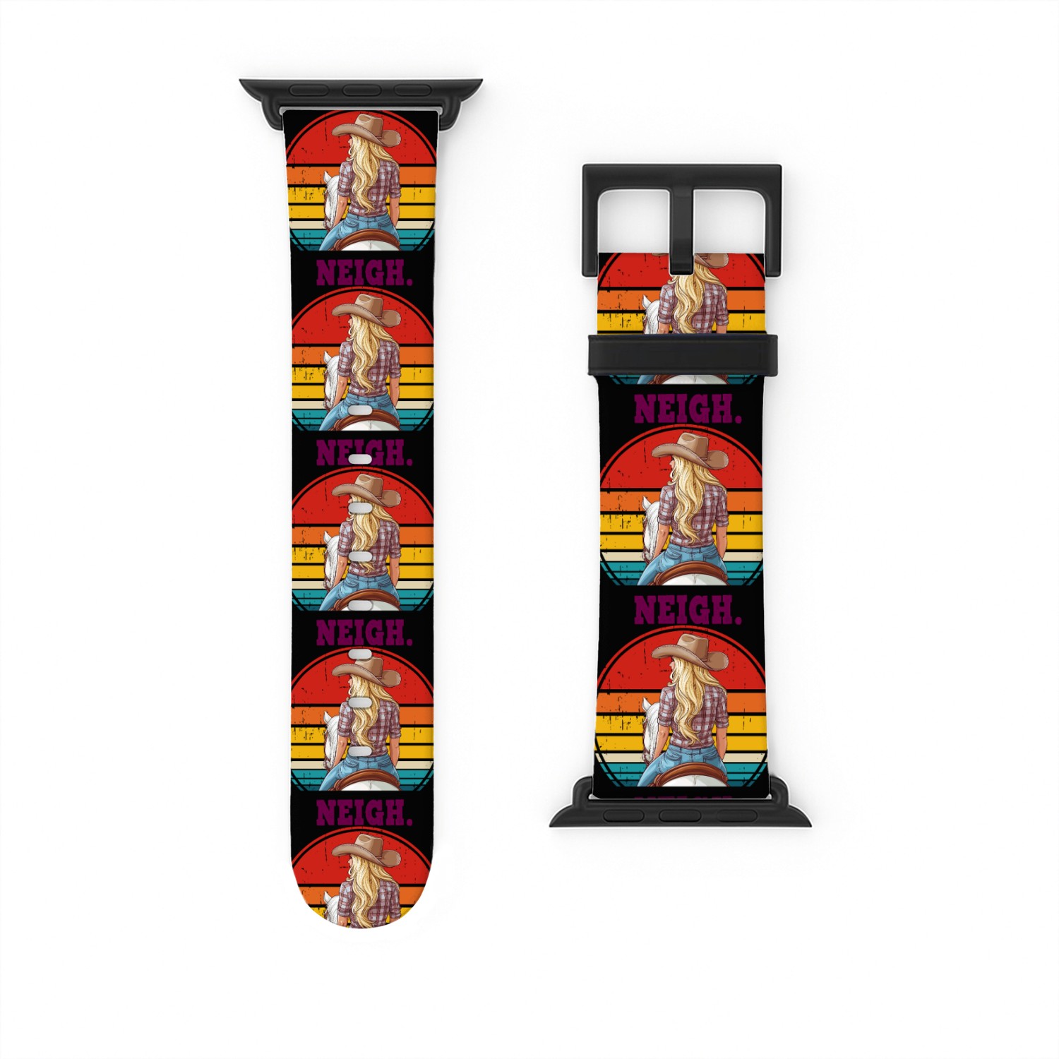 Cowgirl on Horse Neigh Watch Bands For Apple Watch