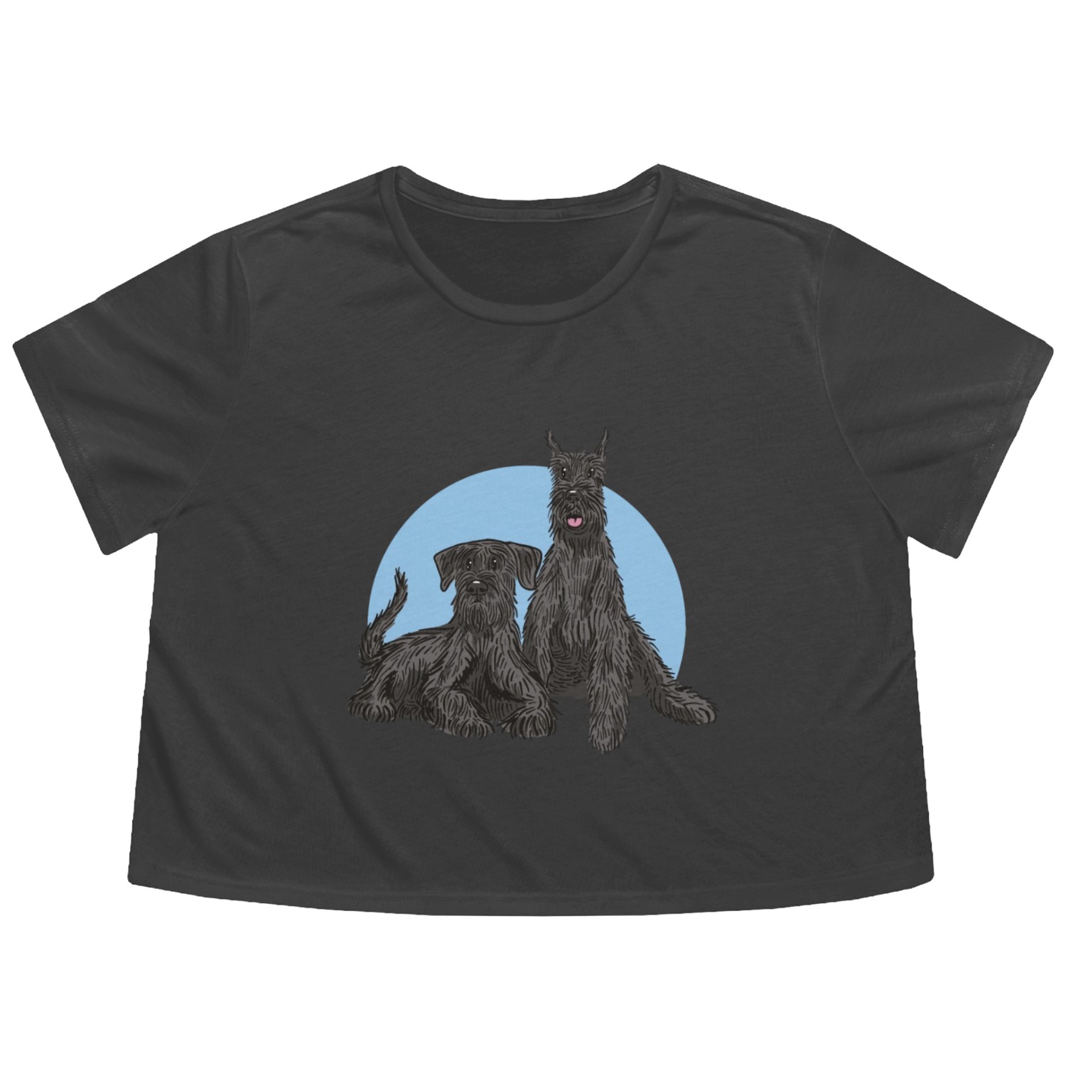 Schnauzer Dog Flowy Cropped Tees