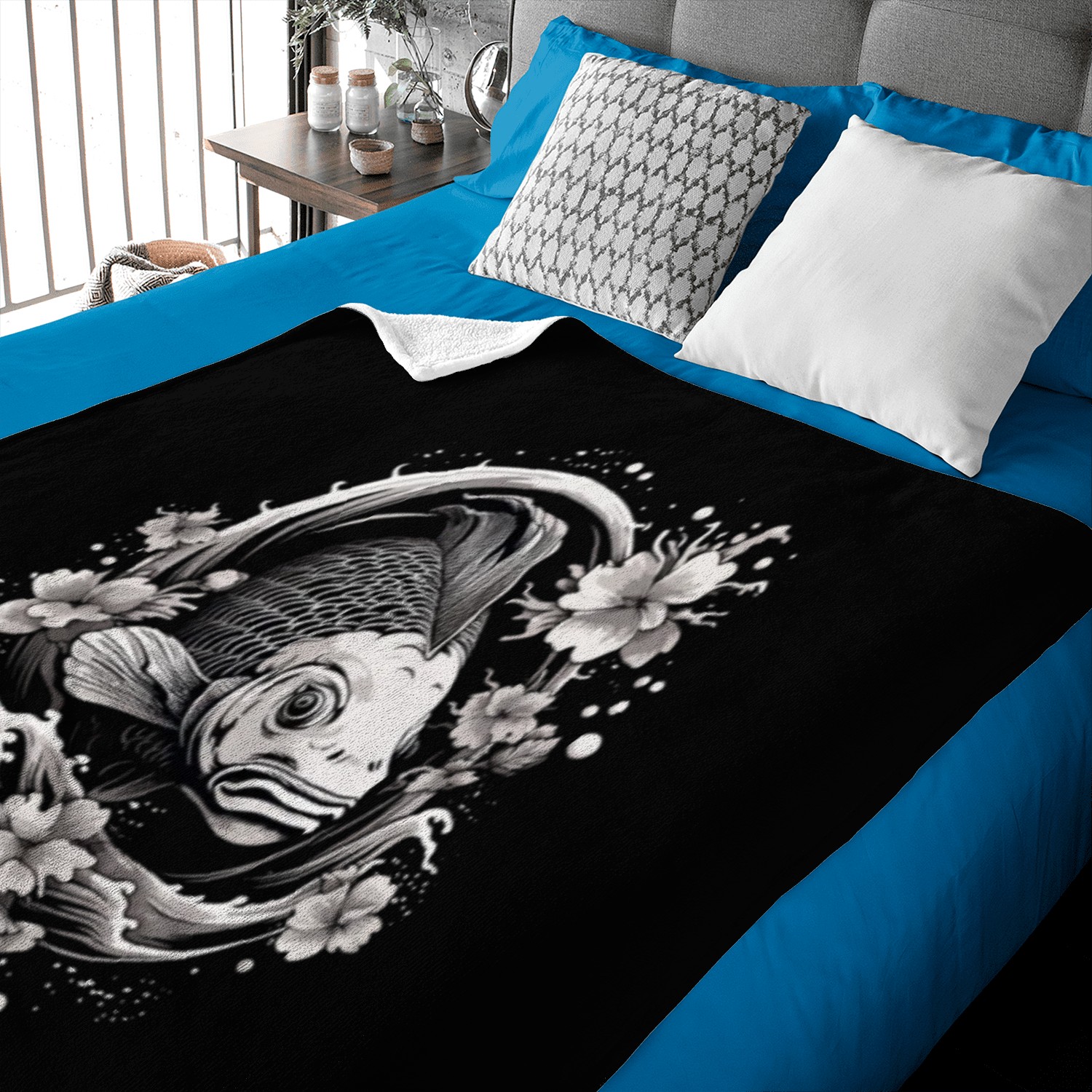 Koi Fish Koi Carp Japanese Tatto-style Koi Baby Blankets