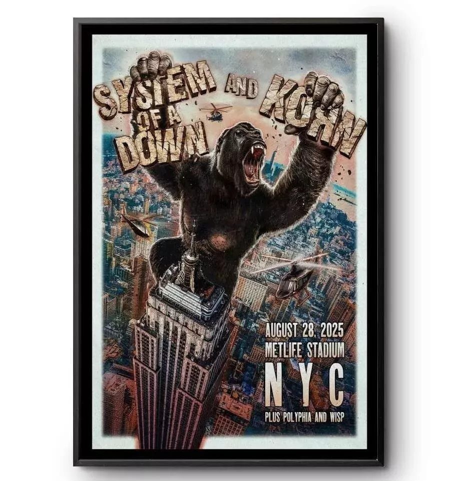 SYSTEM OF DOWN & Korn New Jersey 2025 Tour Poster-Portrait - Poster