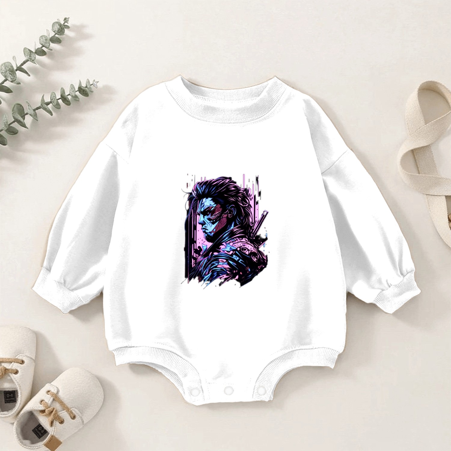 Samurai Warrior Japan Japanese Katana Manga warrio Baby Romper Sweatshirts