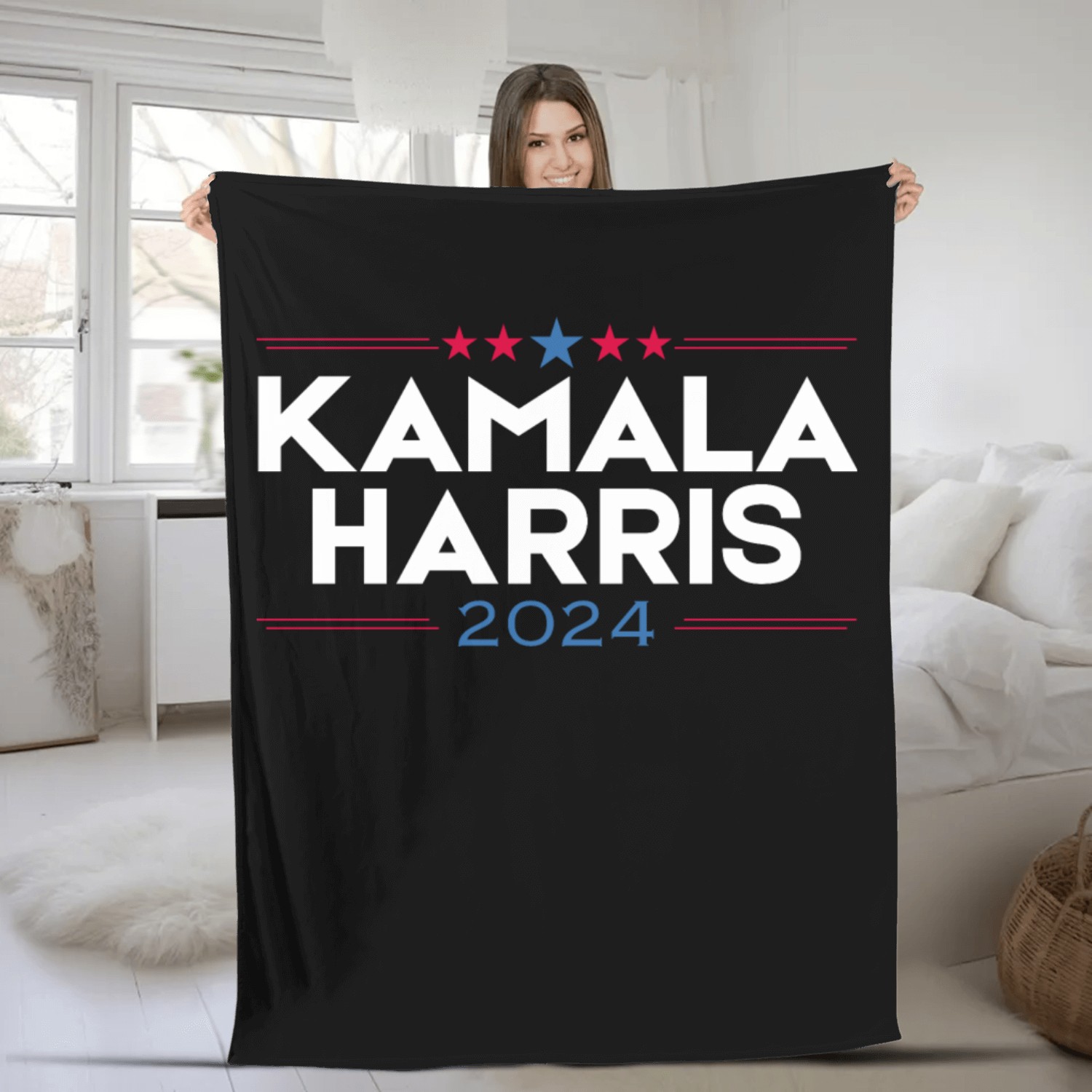 Kamala Harris For President 2024 Fleece Blankets