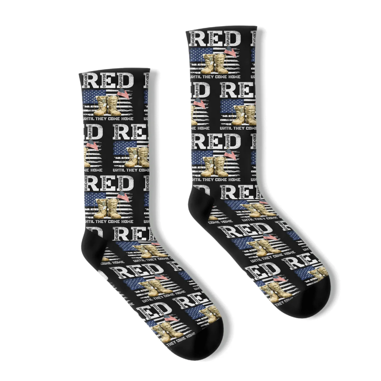 RED Friday Remember Everyone deployed every friday veterans Socks