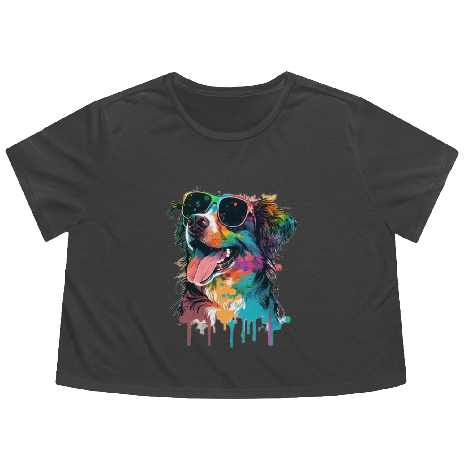 Dog Colors Flowy Cropped Tees