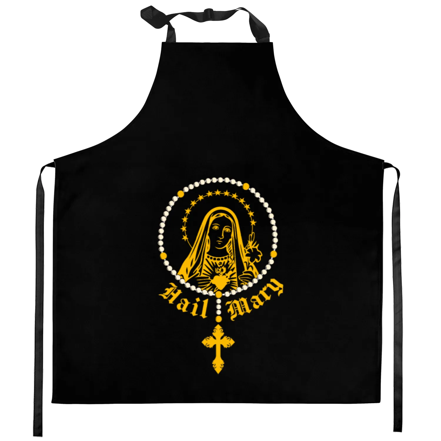 Hail Mary Rosary Prayer Catholic Religion Church Kitchen Aprons