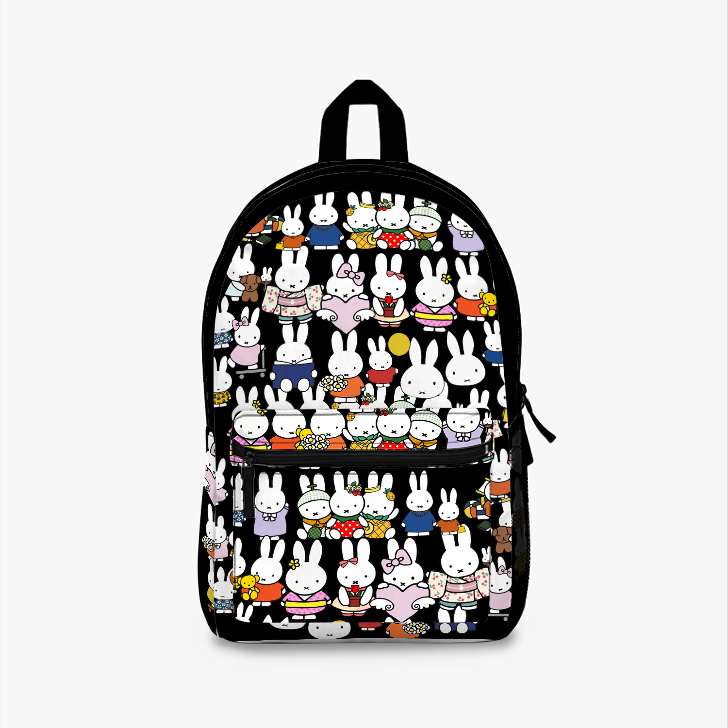 Miffy Inspired All Black Backpack, School Bag, Miffy Themed Backpack for Kids