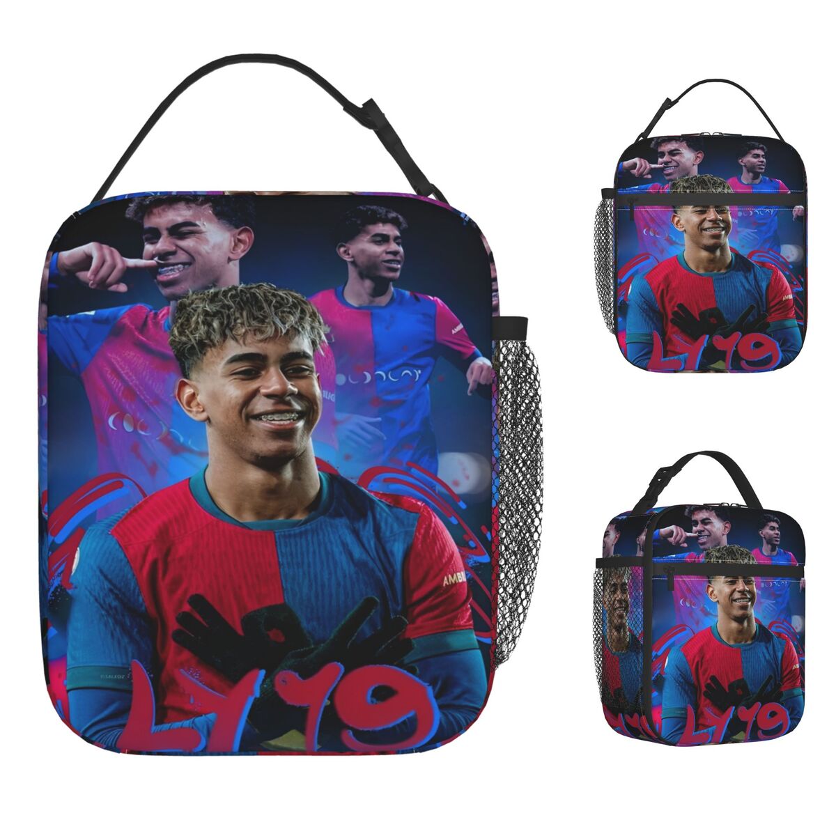 Soccer Number 19 Lamine Yamal Insulated Kids Lunch Bag, Soccer Fan Gift, Back to School, Student Lunch Bag