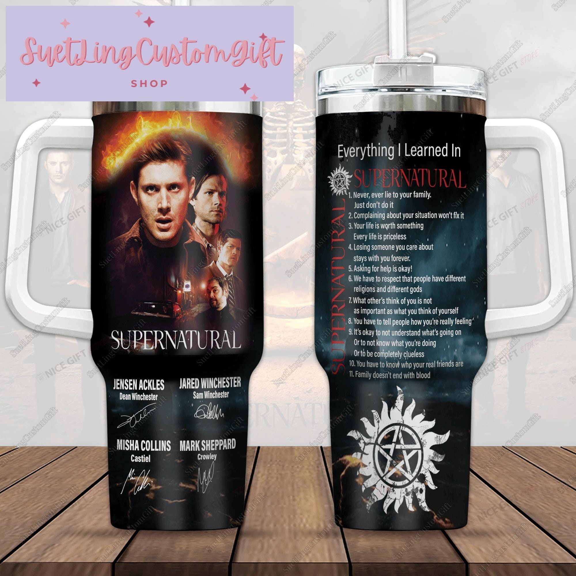Supranatural Signature Tumbler 40Oz, Supernatural Winchester Brothers Tumbler Cup, Supernatural Insulated Tumbler, Supernatural Gifts