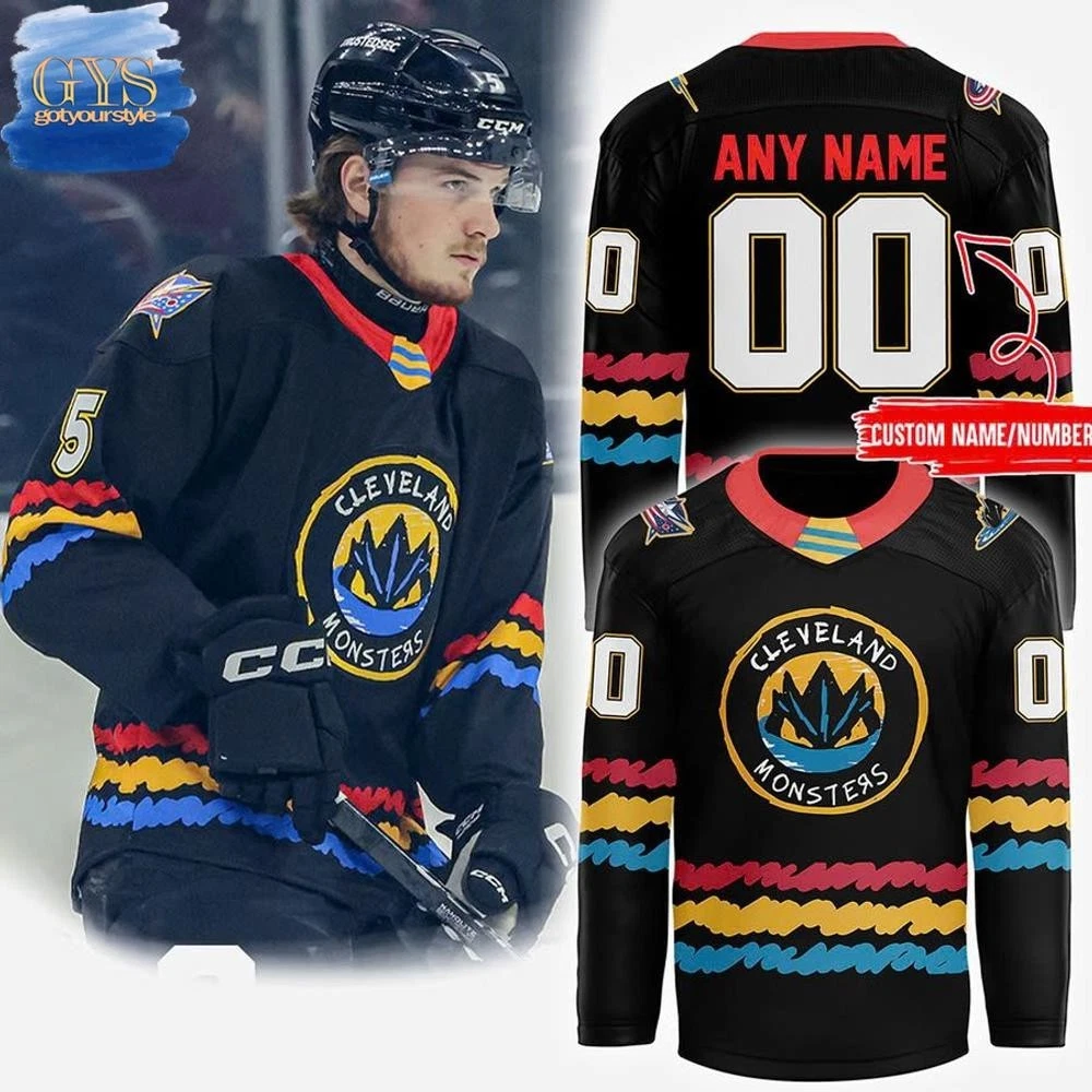 Cleveland Monster Rainbow Babie And Children Night Hockey Jersey