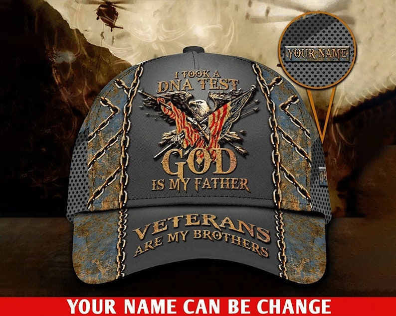 Personalized Name American Veteran Classic Cap, Veteran Hat, Gifts For Veteran, US Military