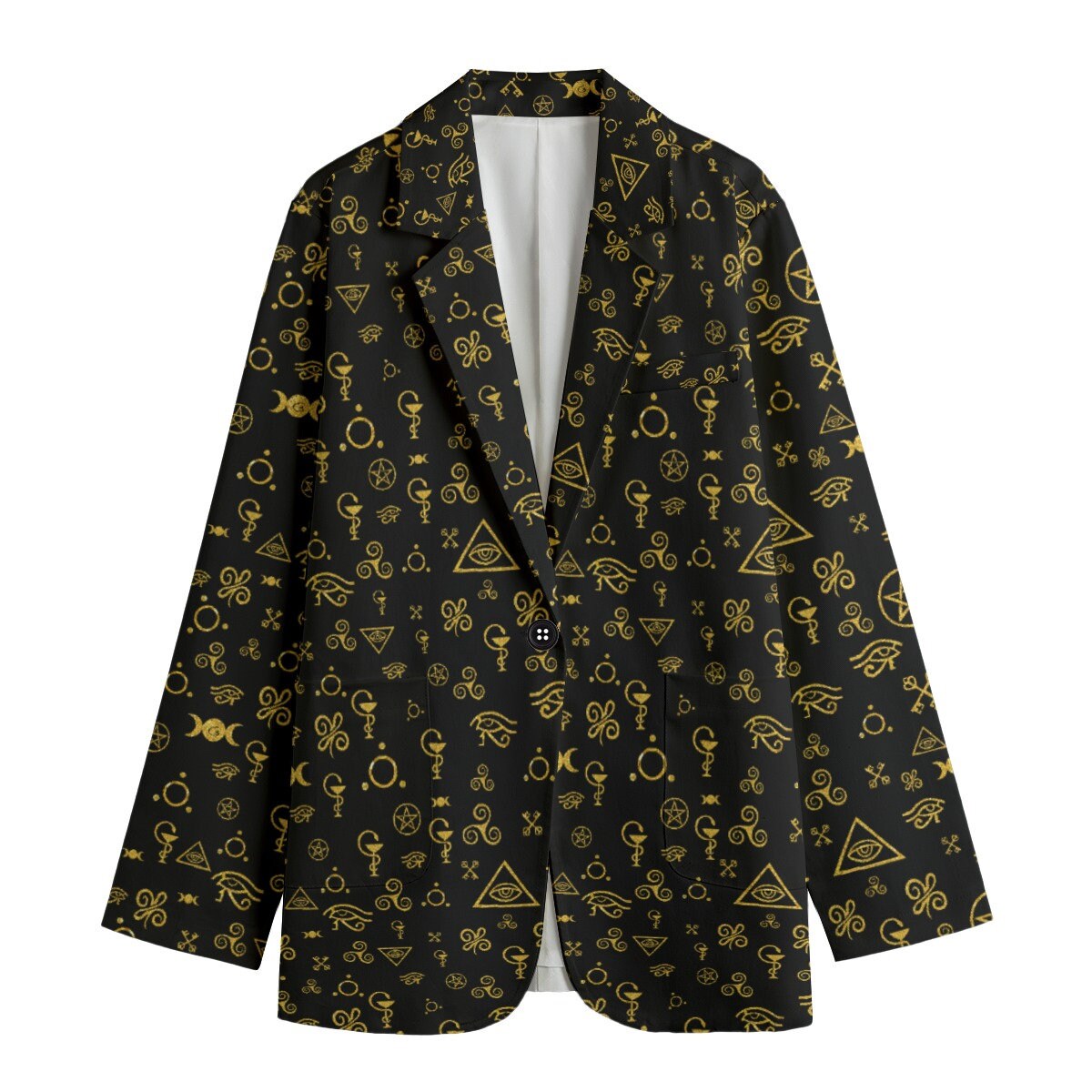 Women's Leisure Blazer, Halloween Magic symbols, Magical Blazer, Halloween Blazer, Halloween party, Halloween jacket, Magical jacket