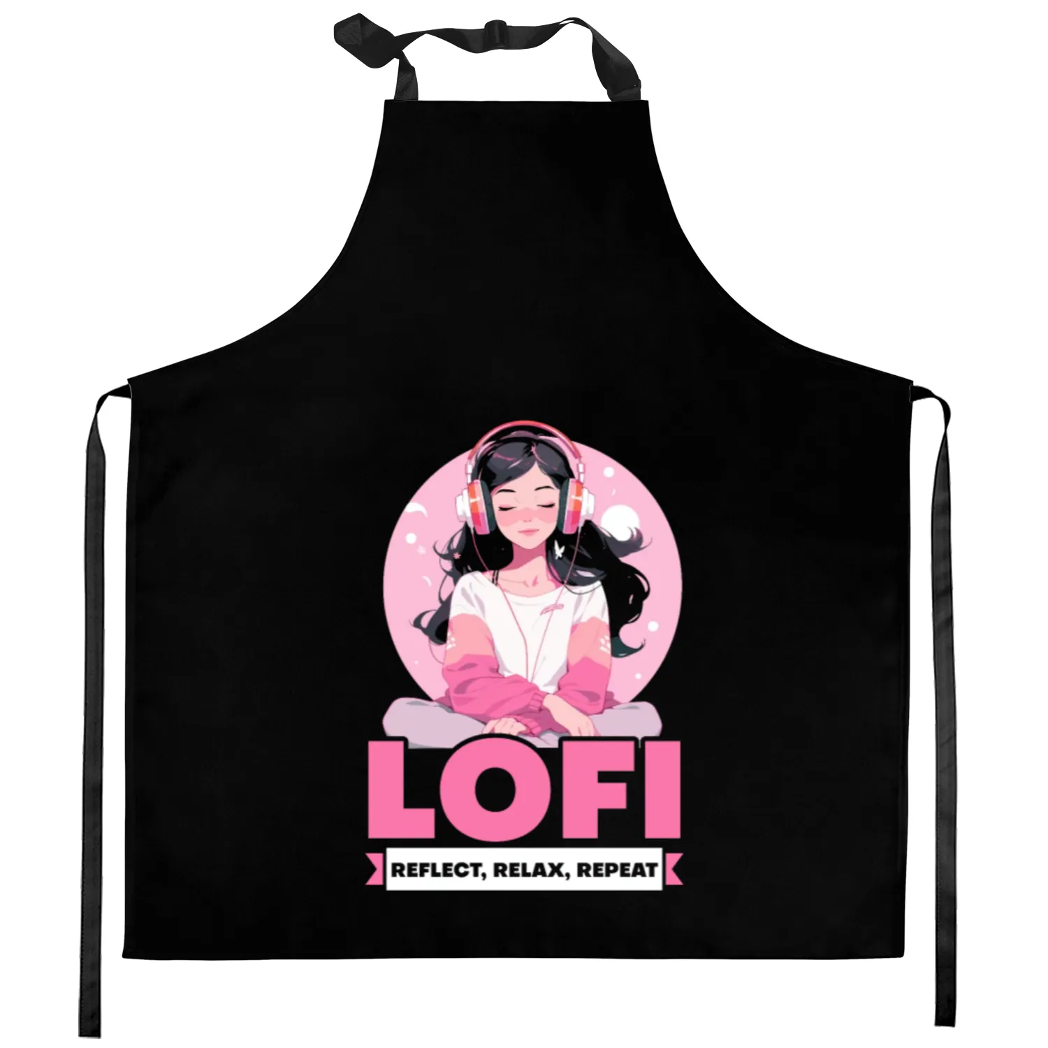 Lofi Music Lover Low Fidelity Japanese Aesthetic Kitchen Aprons