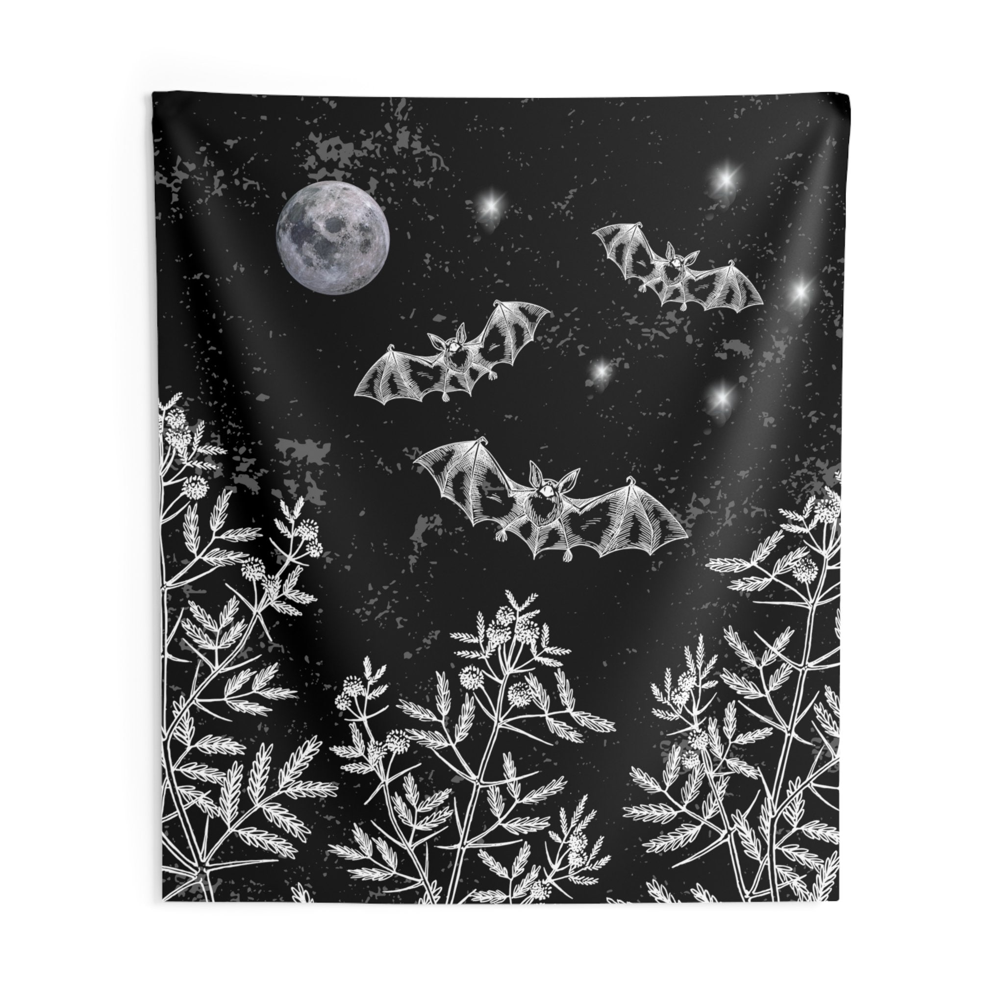 Gothic Bats Tapestry, Gothic Tapestry, Black and White Bat Tapestry, Witchy Tapestry, Dark Academia Tapestry, Gothic Tapestry, Vampire Bat