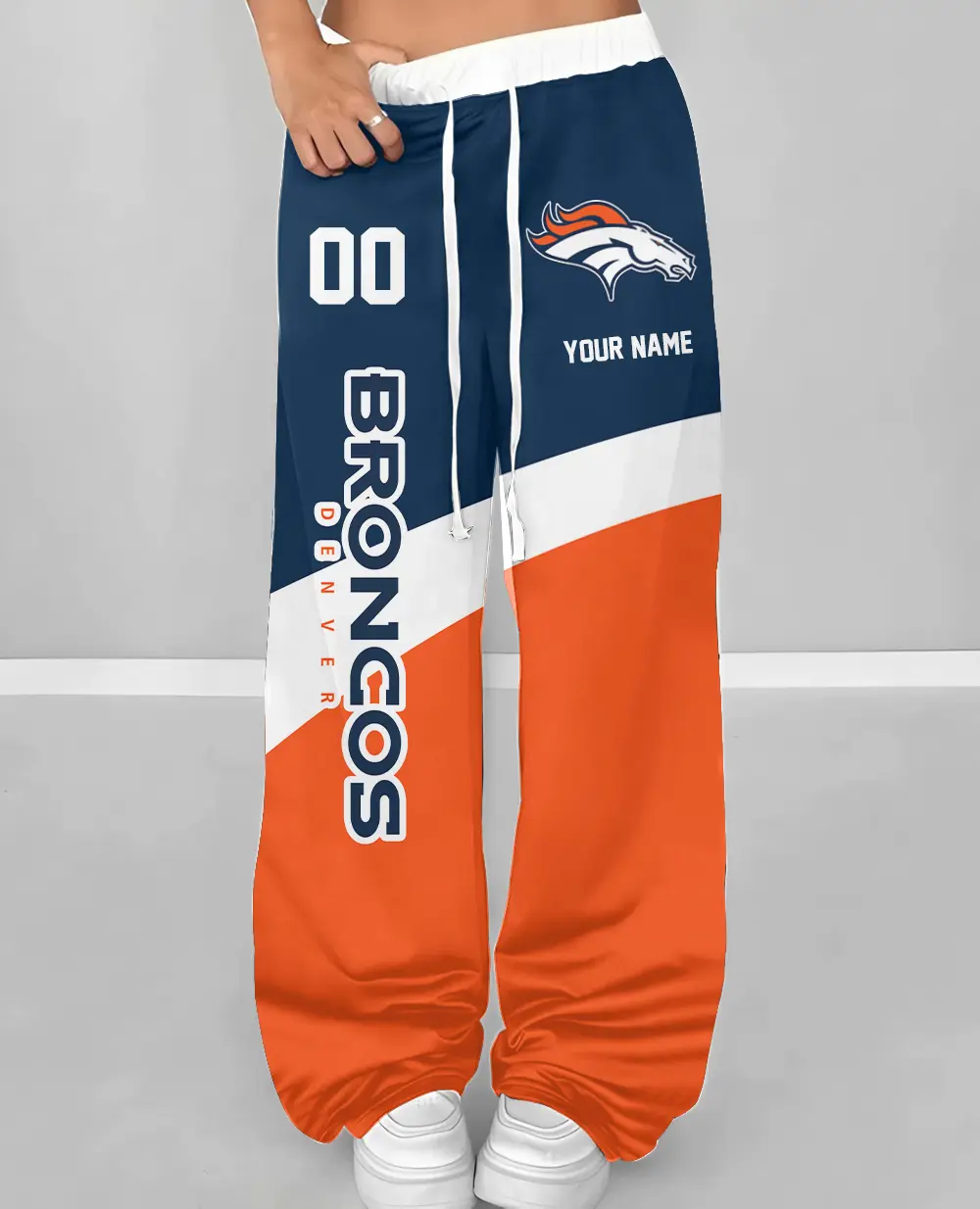 Denver Broncos Personalized Wide Leg Lounge Pants