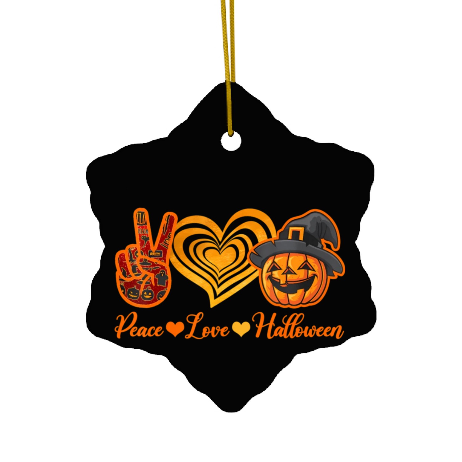 Peace Love Halloween Celebrate Halloween Day Ceramic Ornaments