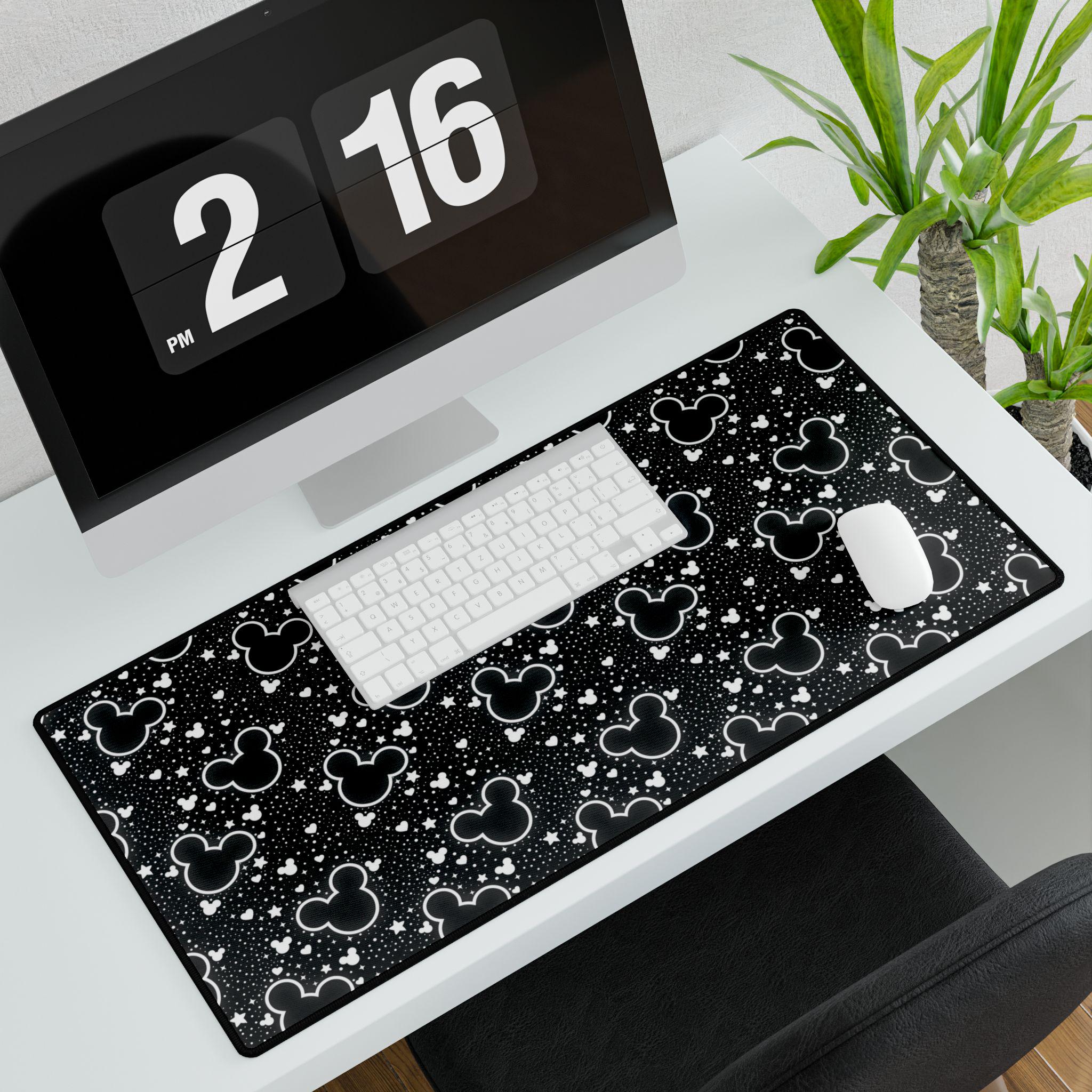 Mouse Inspired Desk Mat / Mouse Ears / Stars / Office Supplies / Computer Desk Pad