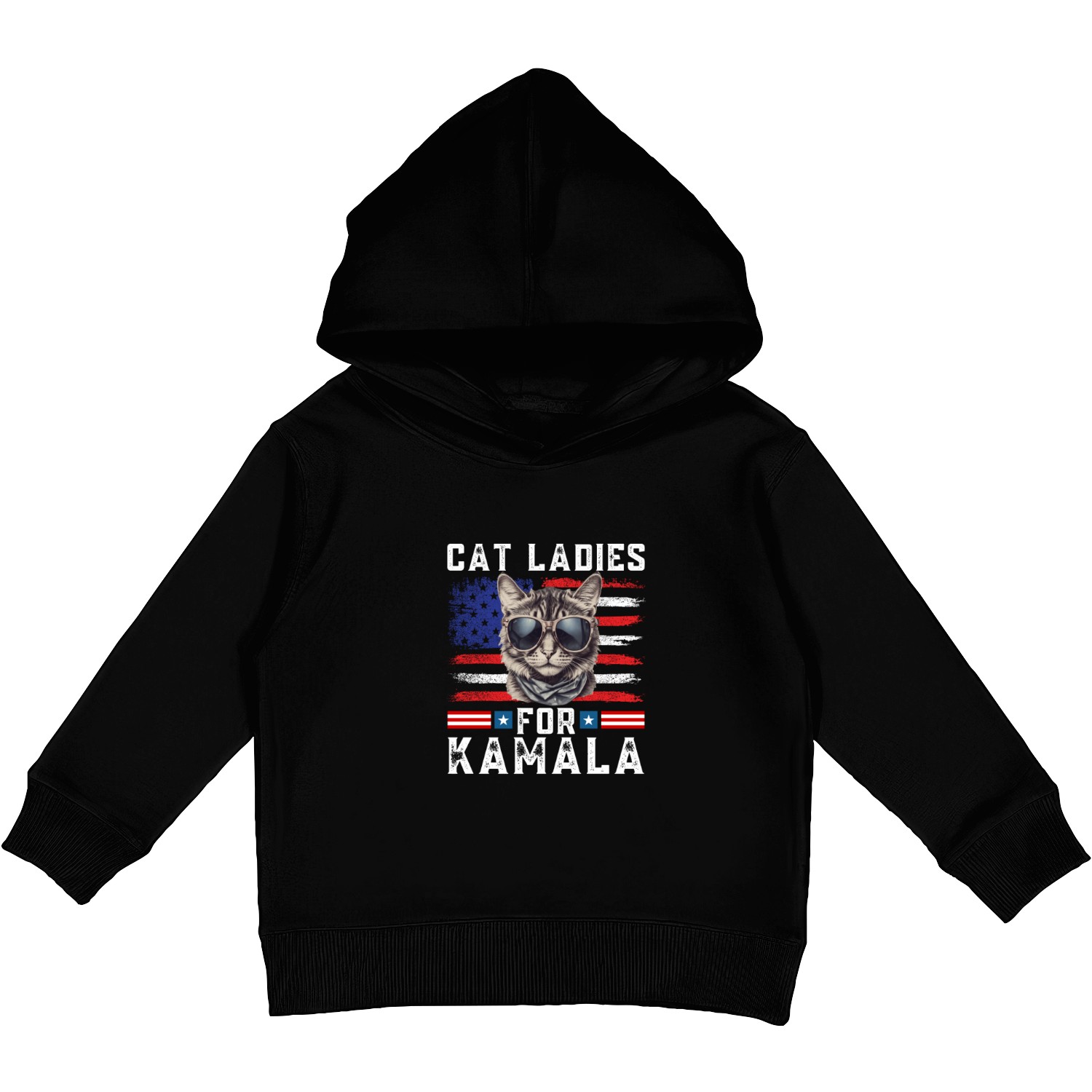 Cat ladies for kamala Harris 2024 Kids Pullover Hoodies