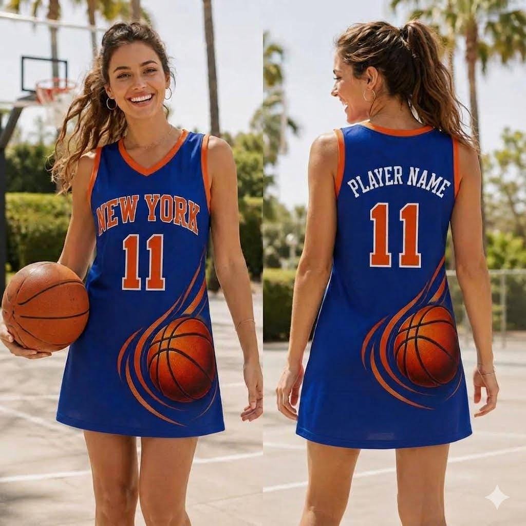 Custom Name and Number Basketball Jersey Dress for Women