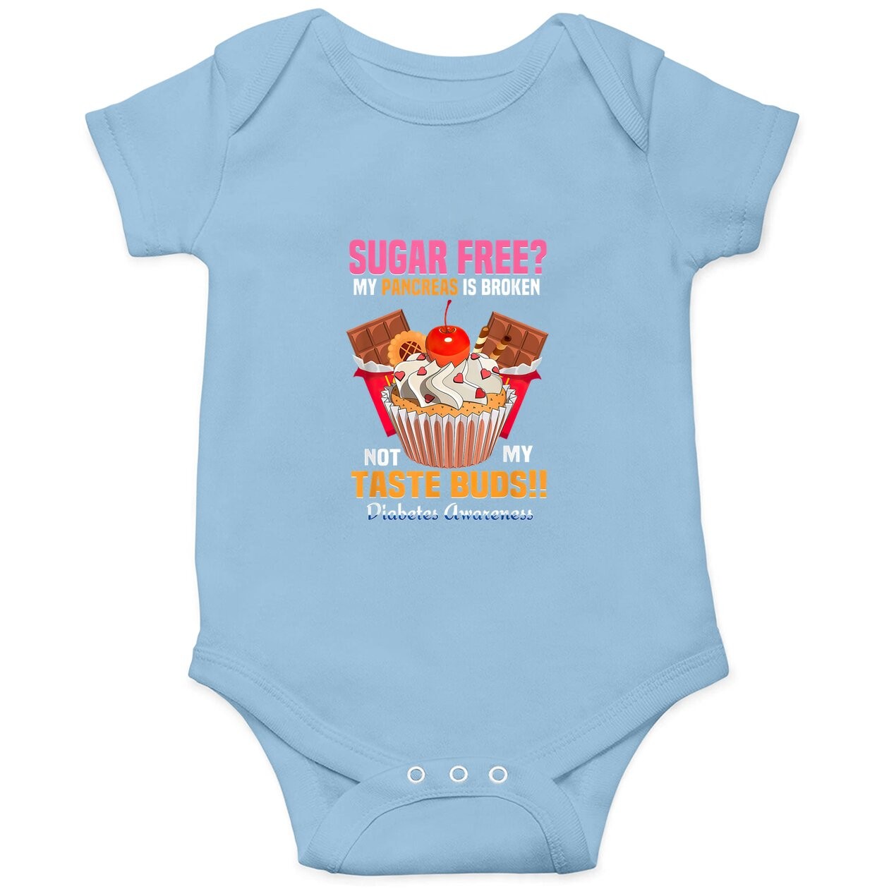 Sugar Free My Pancreas Is Broken Diabetes Awareness Baby Bodysuit