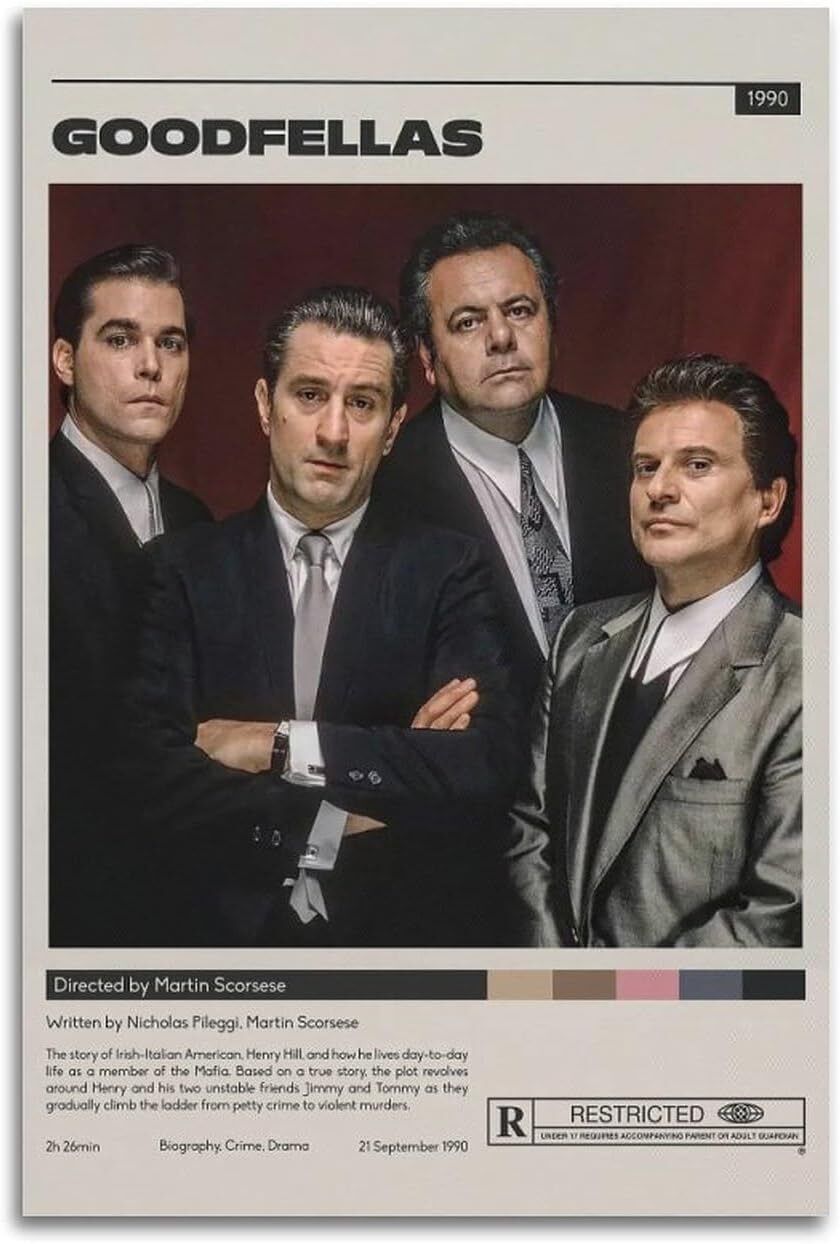 Goodfellas Movie Poster Pop Canvas Poster Bedroom Living Room Decor