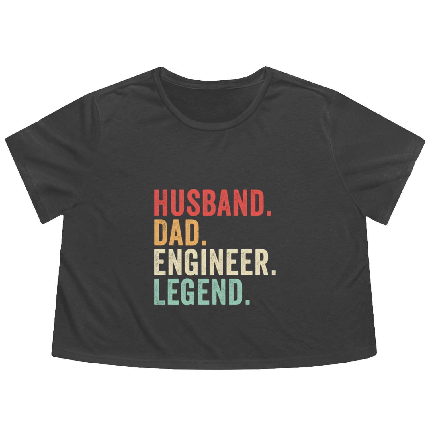 Husband Dad Engineer Legend Flowy Cropped Tees
