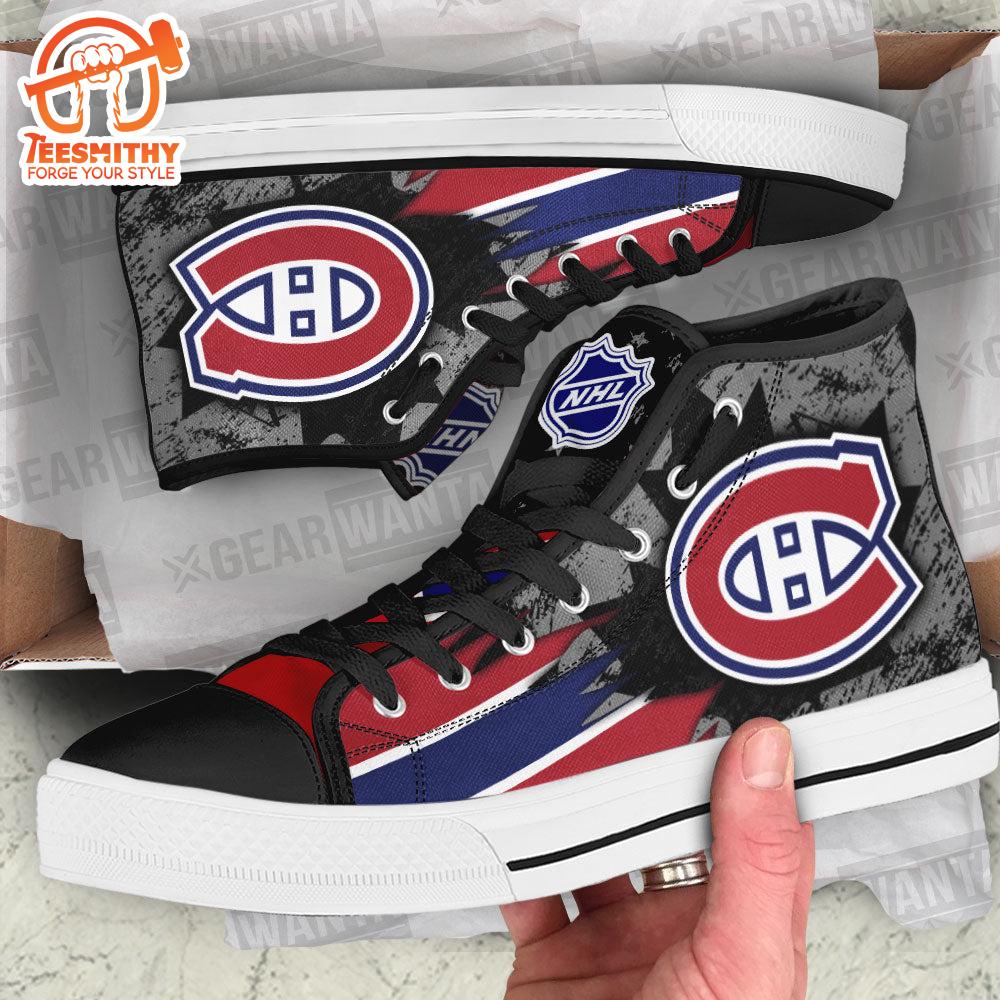 Montreal Canadiens High Top Shoes, Canadian Maple Leaf Sneakers