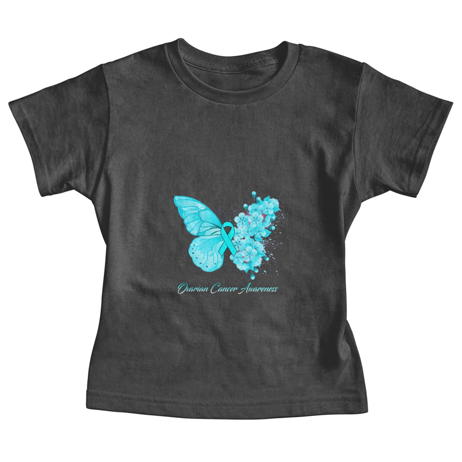 Ovarian Cancer Awareness Ribbon Teal Ovarian Cance Baby Tees
