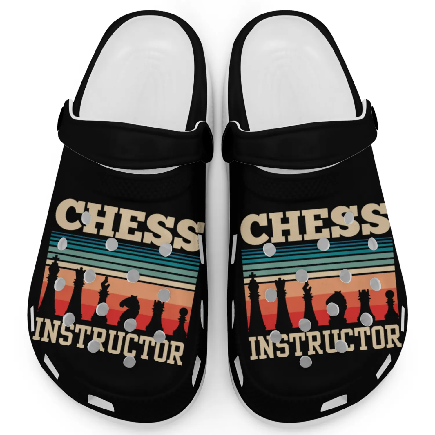 Chess Instructor Match Hobby Player Lover Clogs