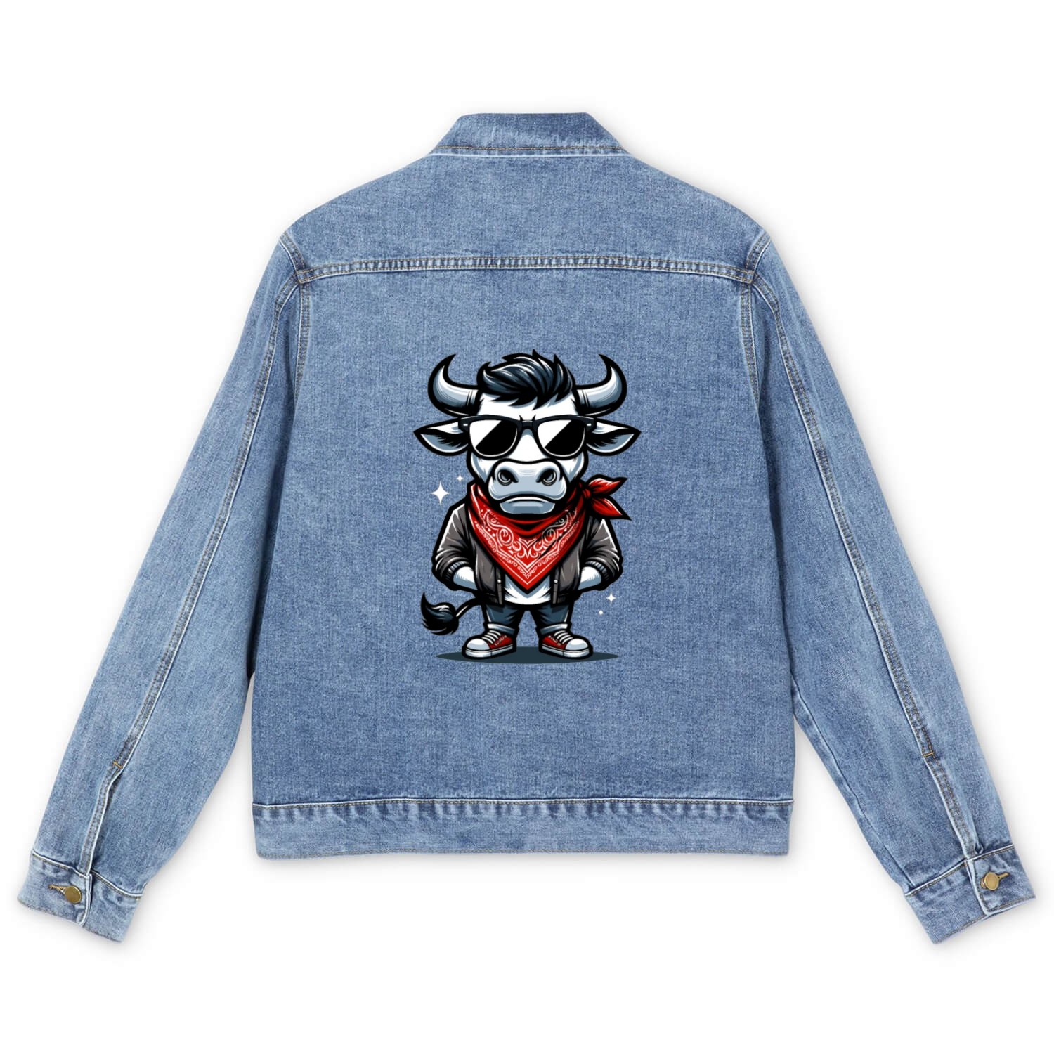 Rodeo Bull Riding Livestock Show Farmer Cattle Men's Denim Jackets