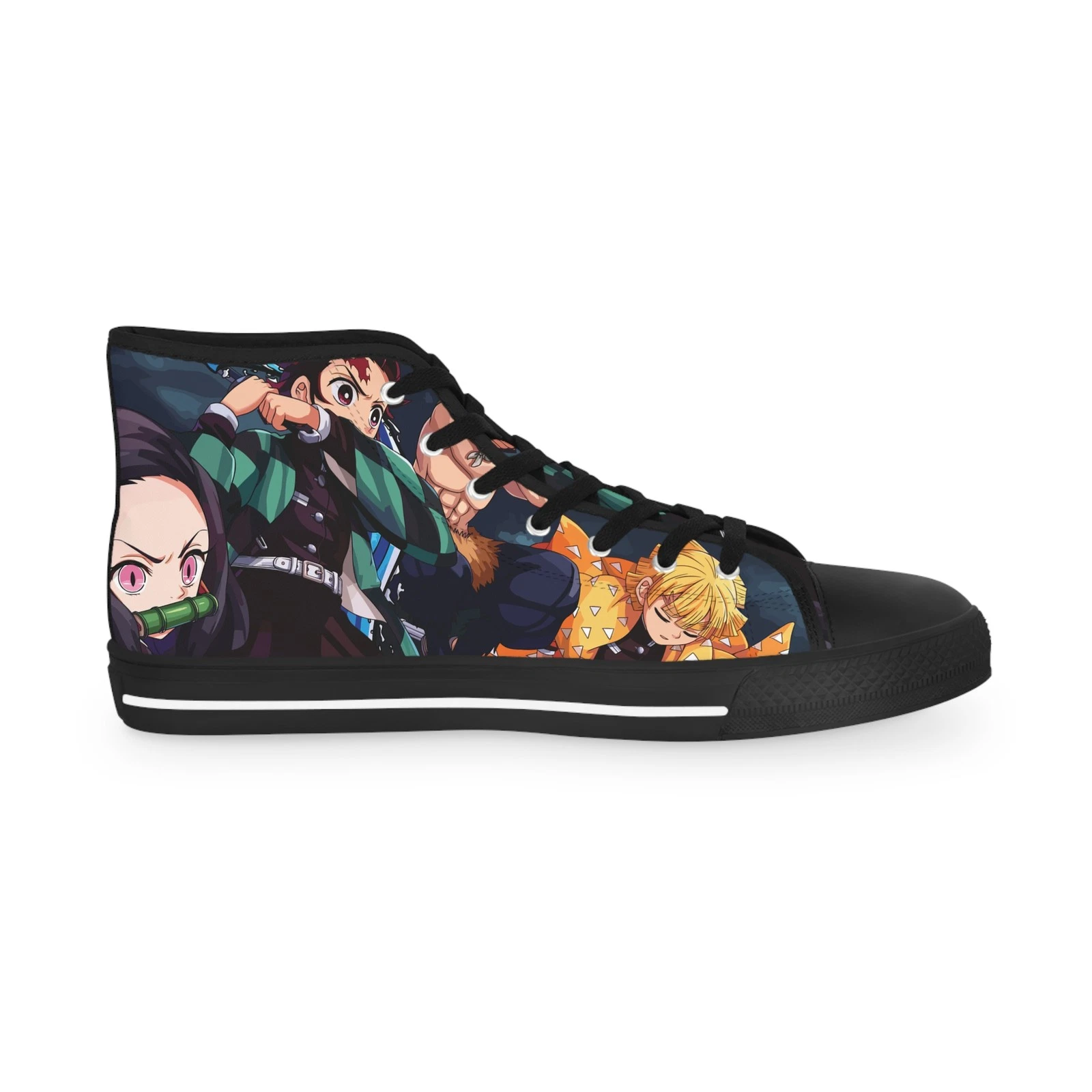 Anime High Top Sneakers Men manga fan art demon footwear neko tanjiror