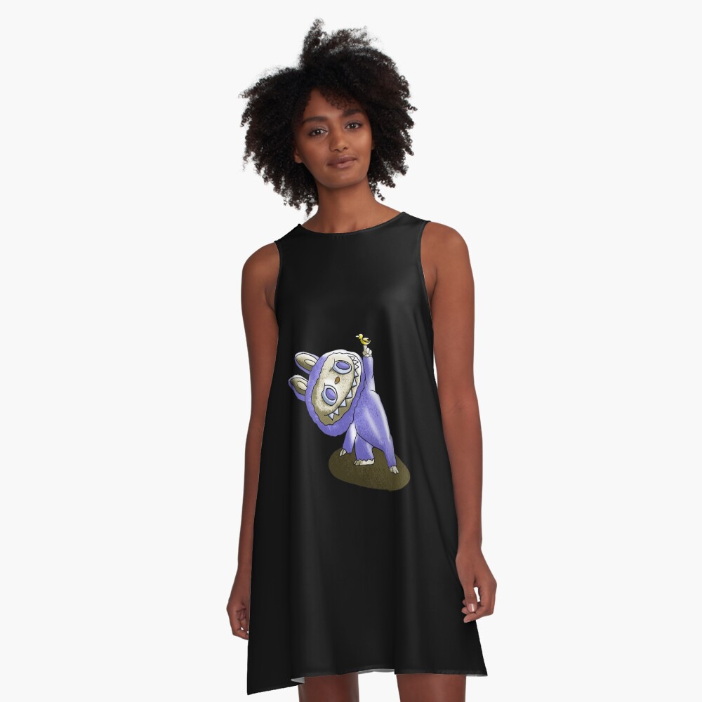 Funny Labubu Cute Labubu The Monsters Purple A-Line Dress, Gift for Her