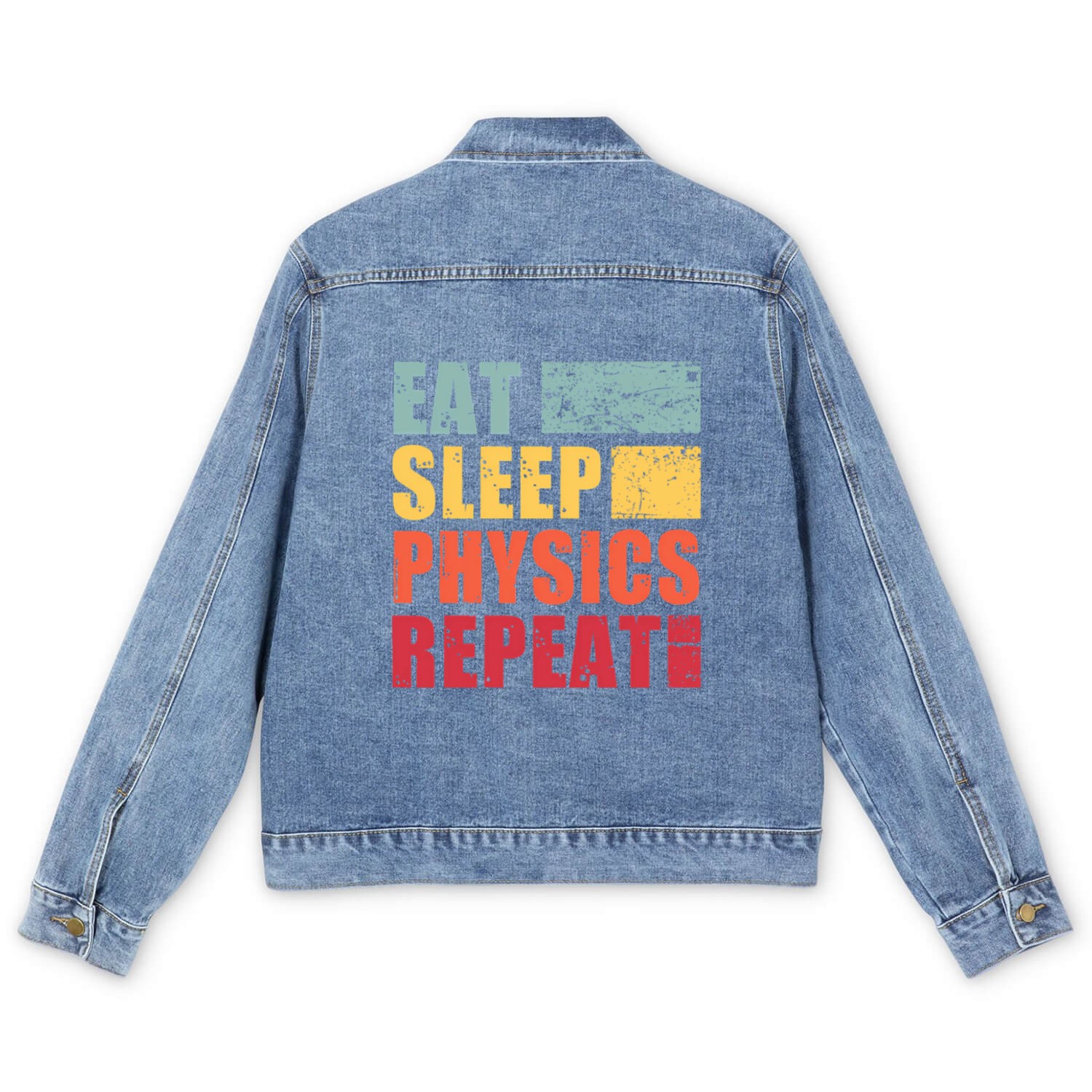 Eat Sleep Physics Repeat Men's Denim Jackets