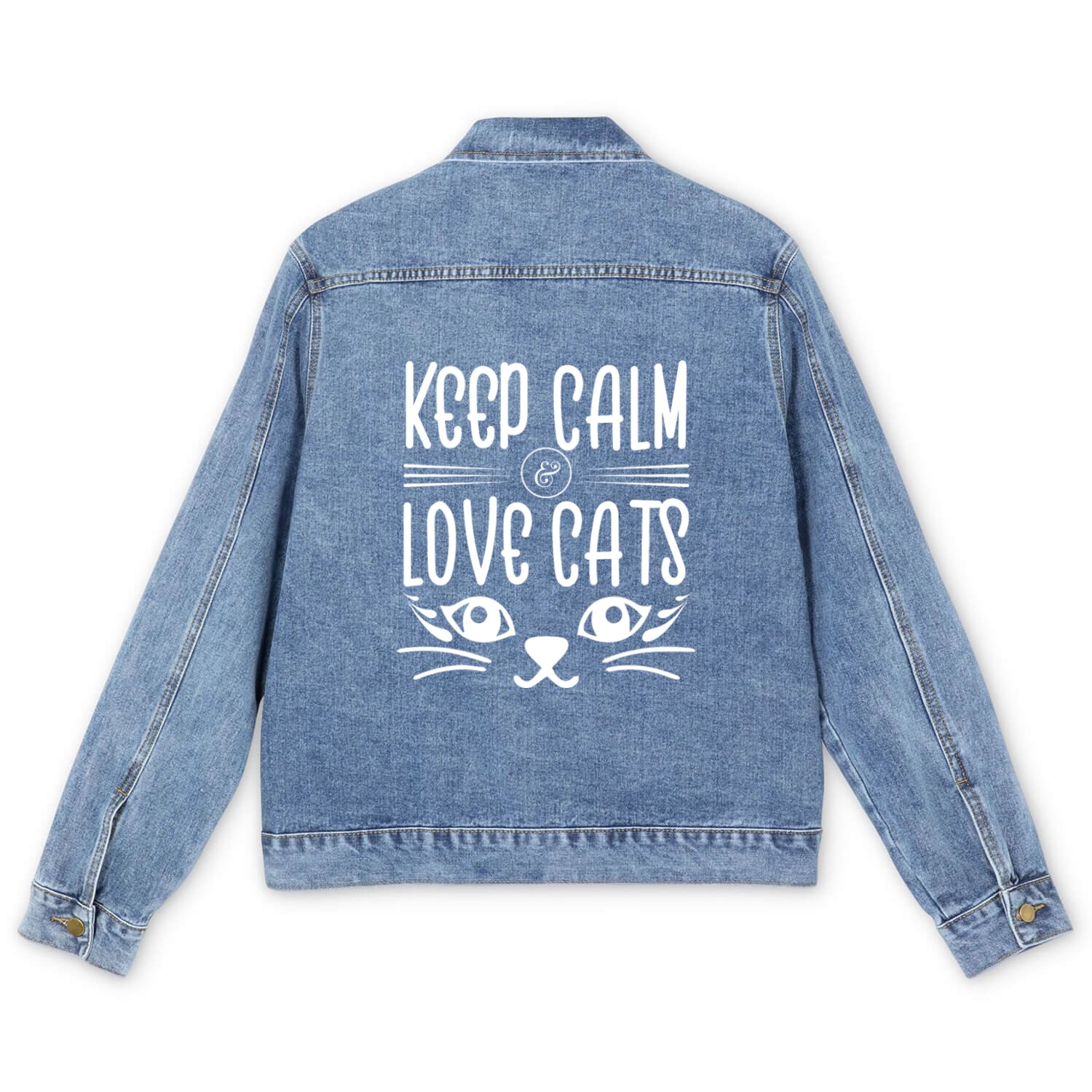 Keep Calm And Love Cats Men's Denim Jackets