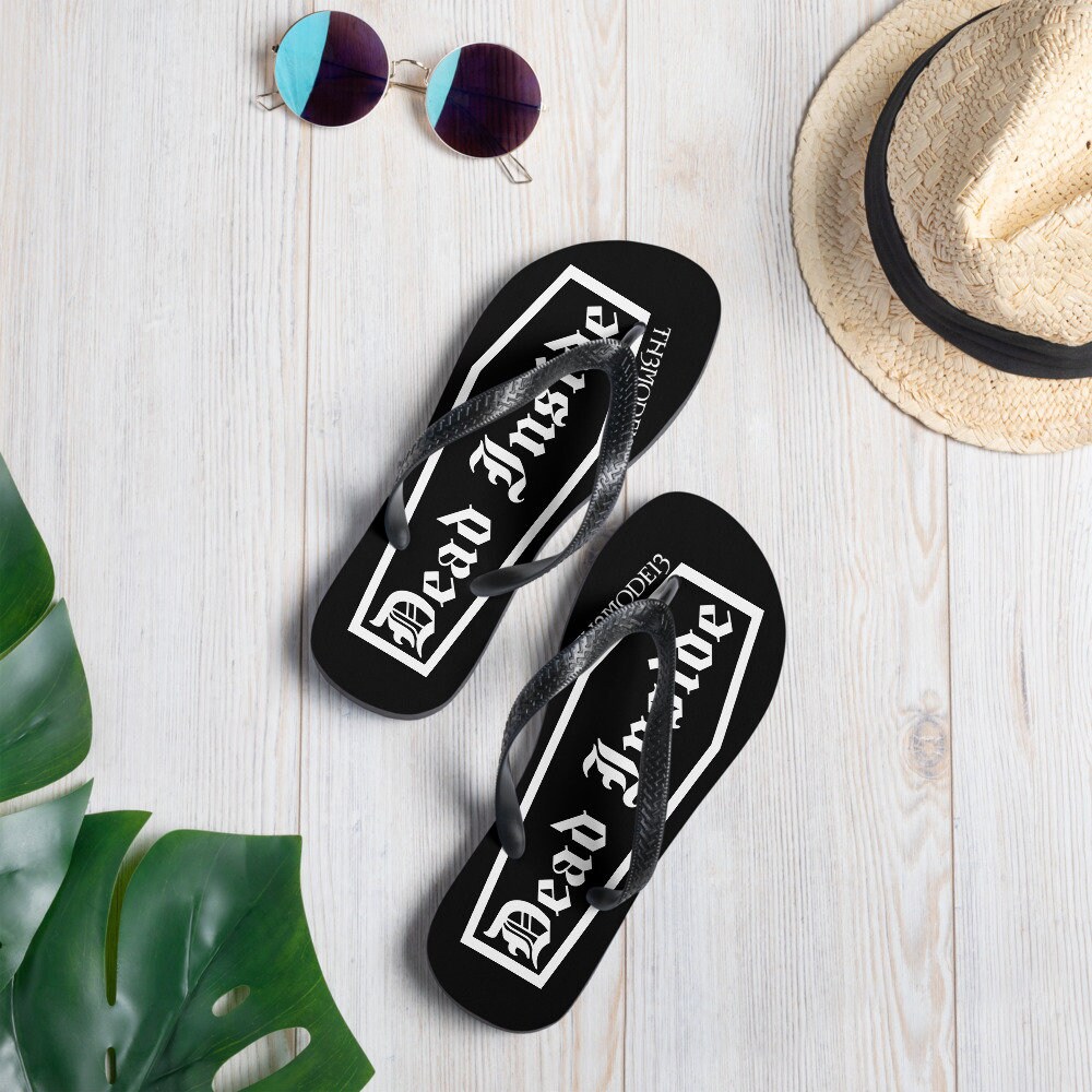 Coffin Flip-flops, Dead Inside Slides, Goth Sandals, Gothic Flip-flops, Witch Sandals, Punk Flip Flops, Summer Goth Beach, Satanic Shoes