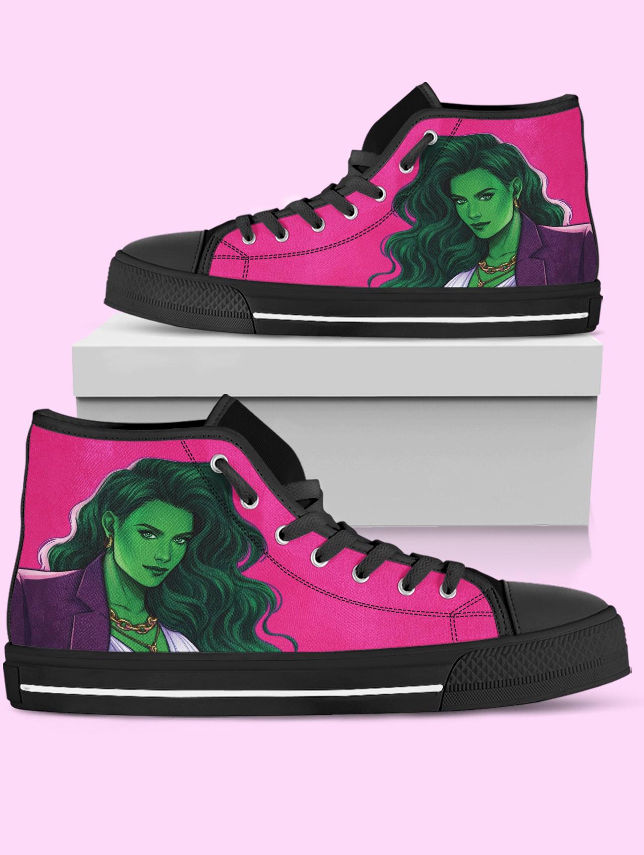 She Hulk High Top Shoes, Anime Sneakers for Women, Men