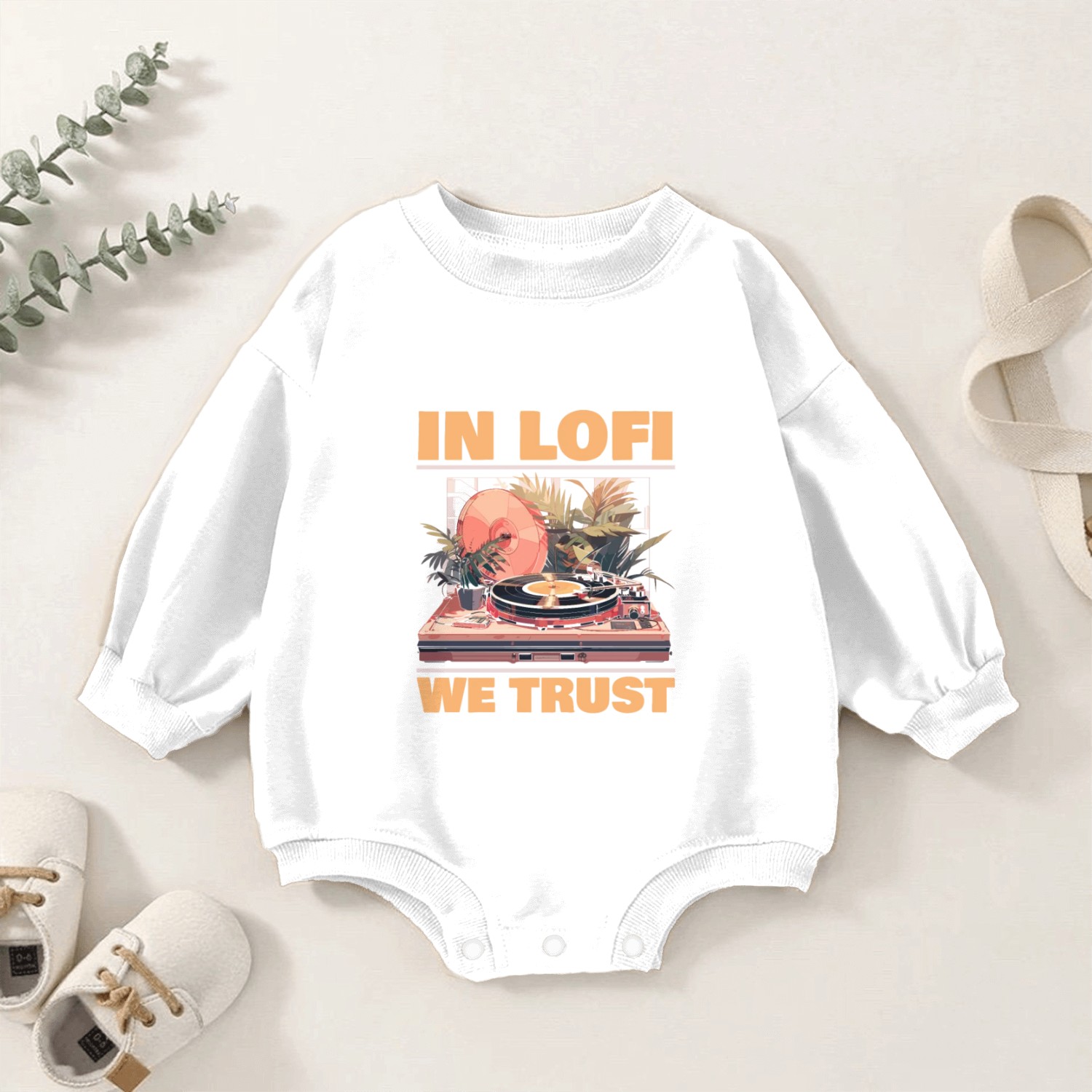 Lofi Music Lover Low Fidelity Japanese Aesthetic Baby Romper Sweatshirts
