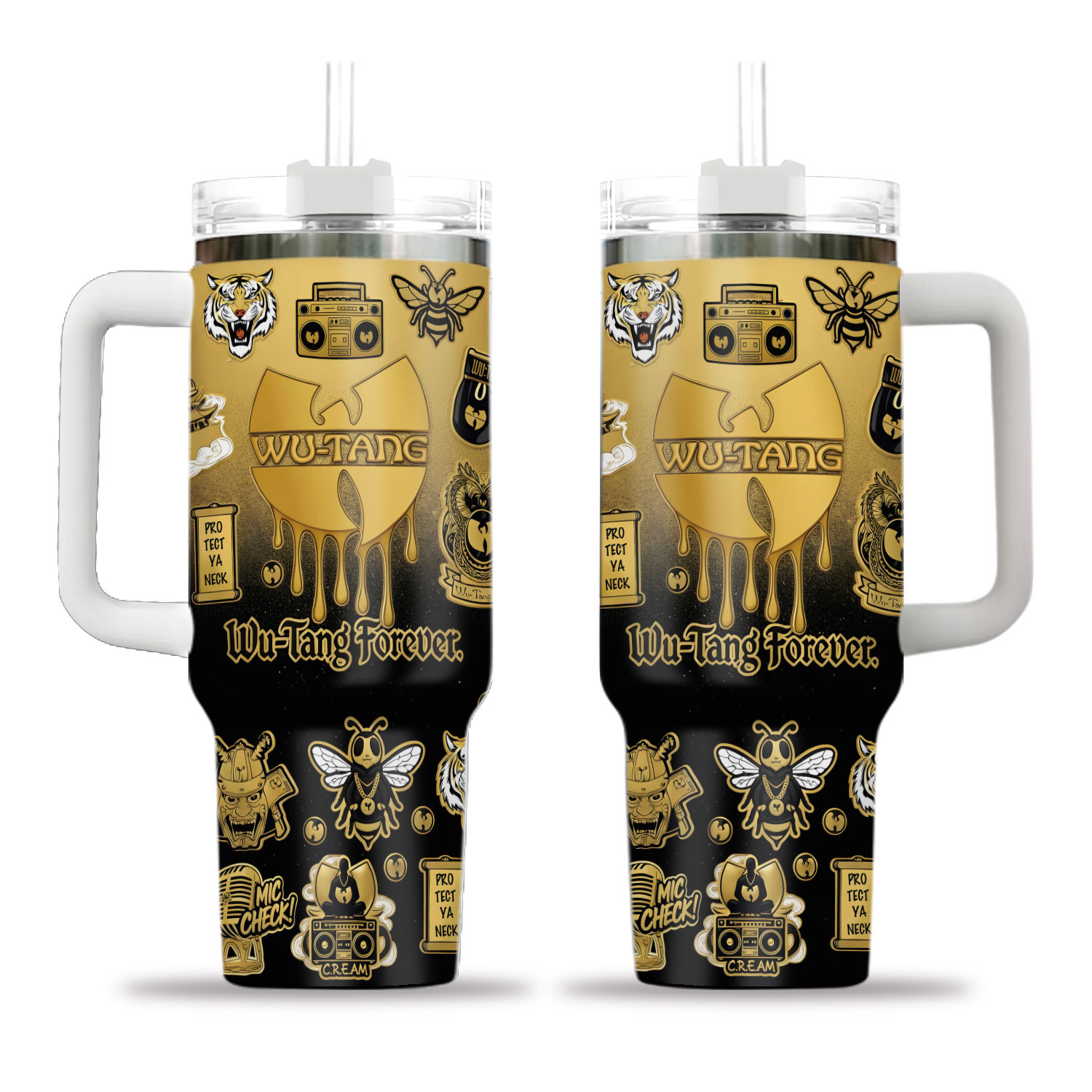 Gold Black Hip Hop Legend Insulated Cup 40oz Travel Mug Rap Music Fan