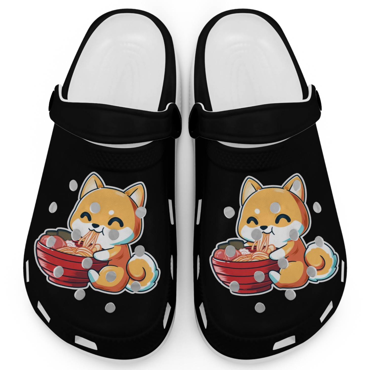 kawaii Japanese Anime Fox Ramen Food Lovers Humor Clogs
