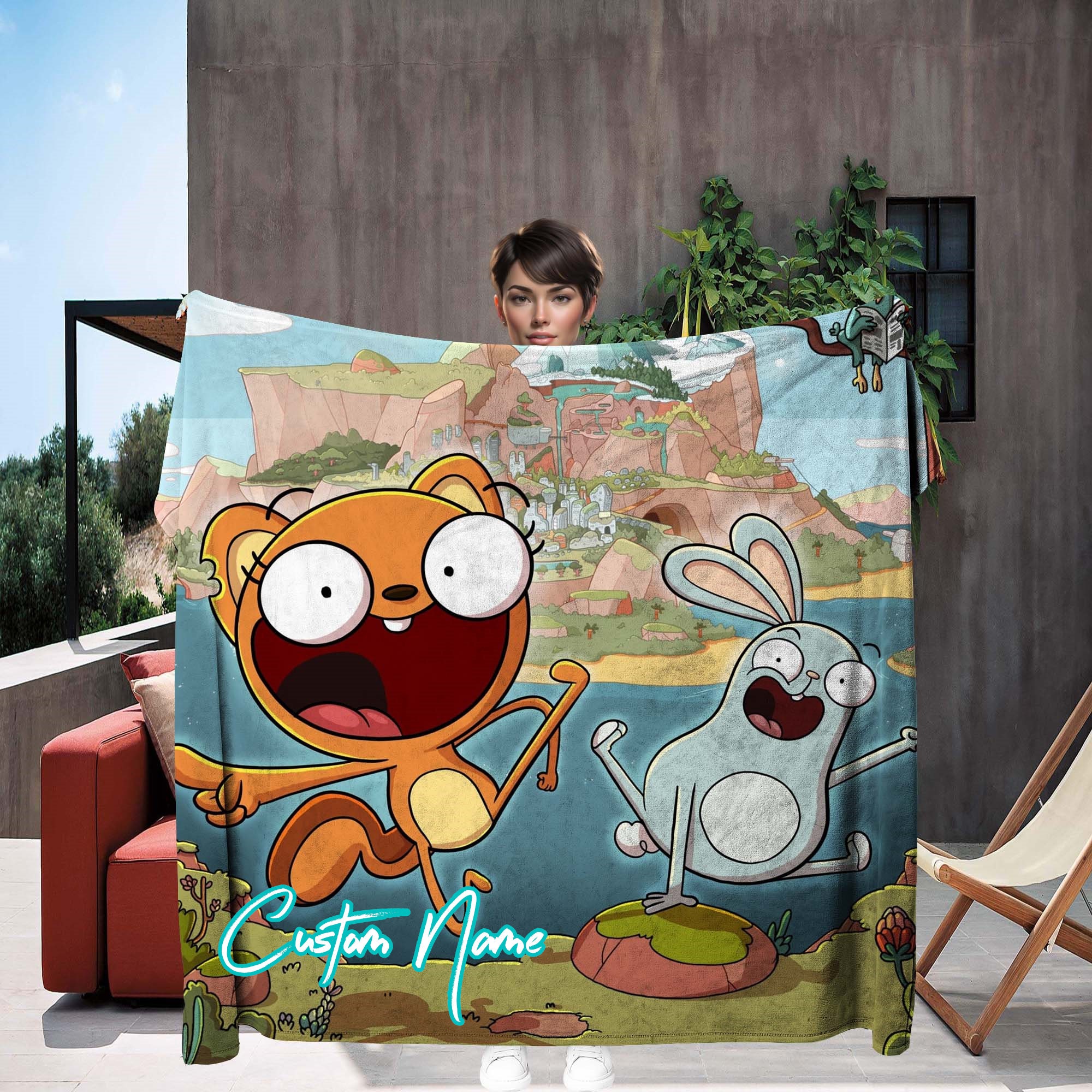 Handmade Blanket Kiff Custom Name Blanket Throw Blanket Christmas Gift for Friends DIY Winter blanket.