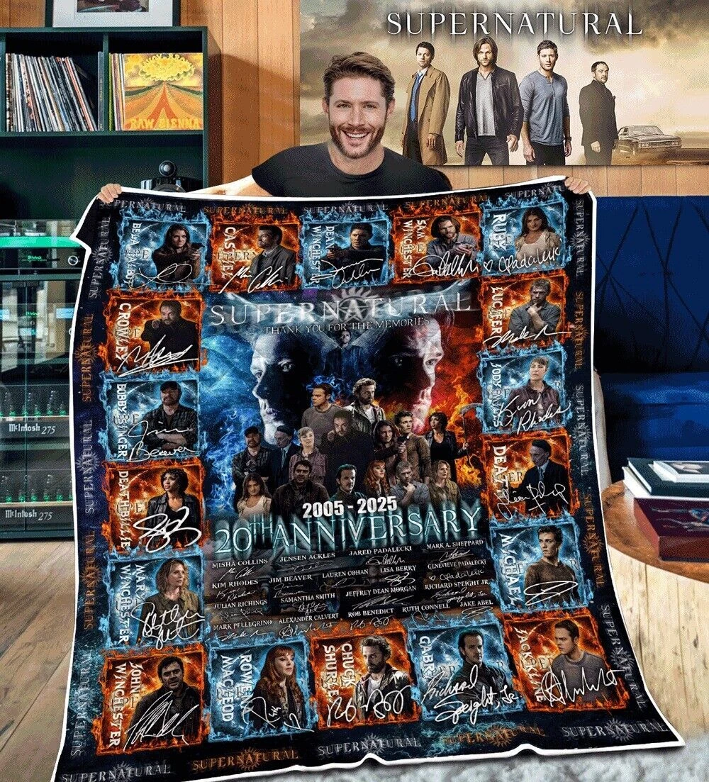 Supernatural 20th Anniversary Thank You Quilt, Cartoon Quilt, Gift For Kids