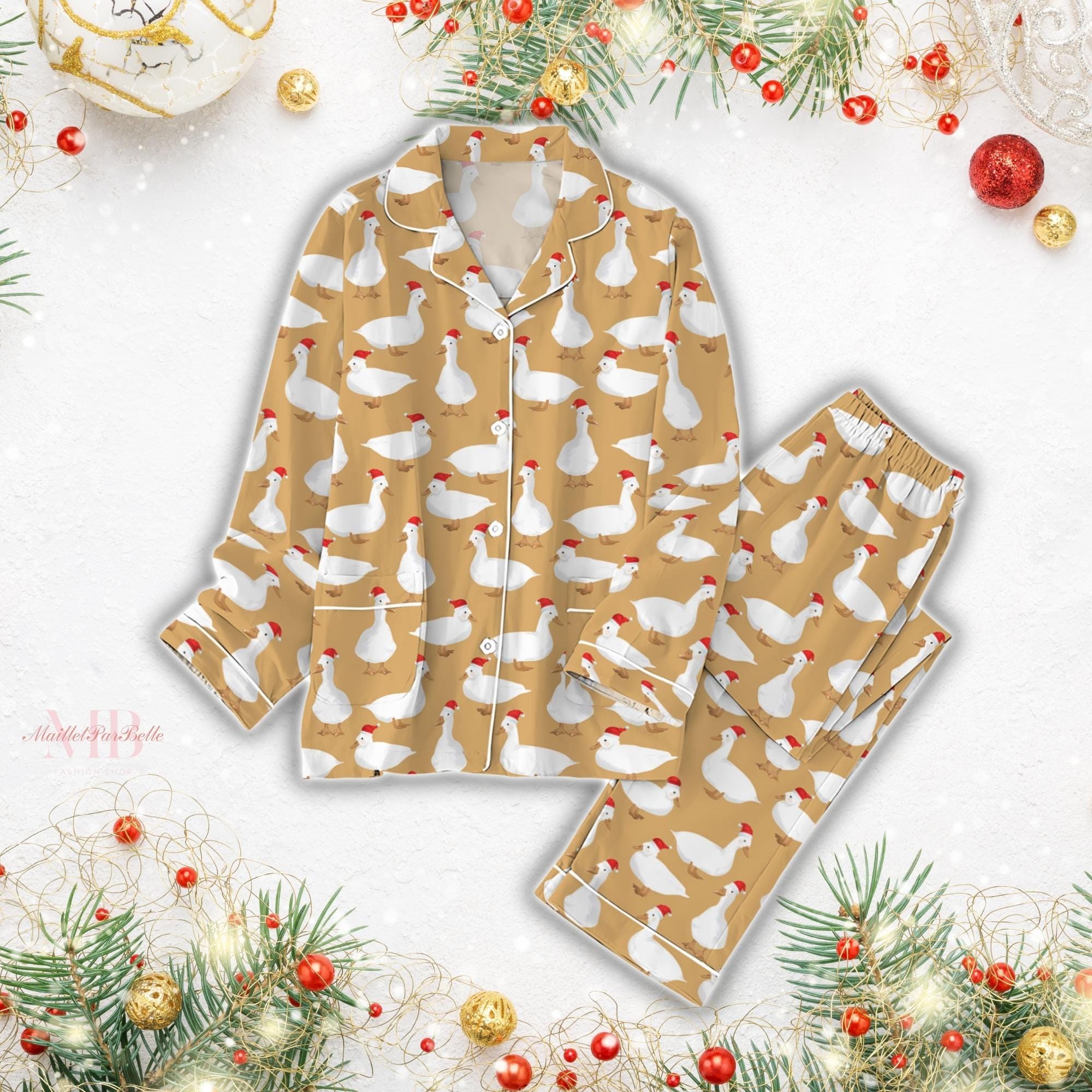 Duck Christmas Pajamas Set, Cute Duck Matching Pajamas Set, Merry Ducksmas Holiday Pajamas, Animal Love Family Pajamas, Duck Pajamas