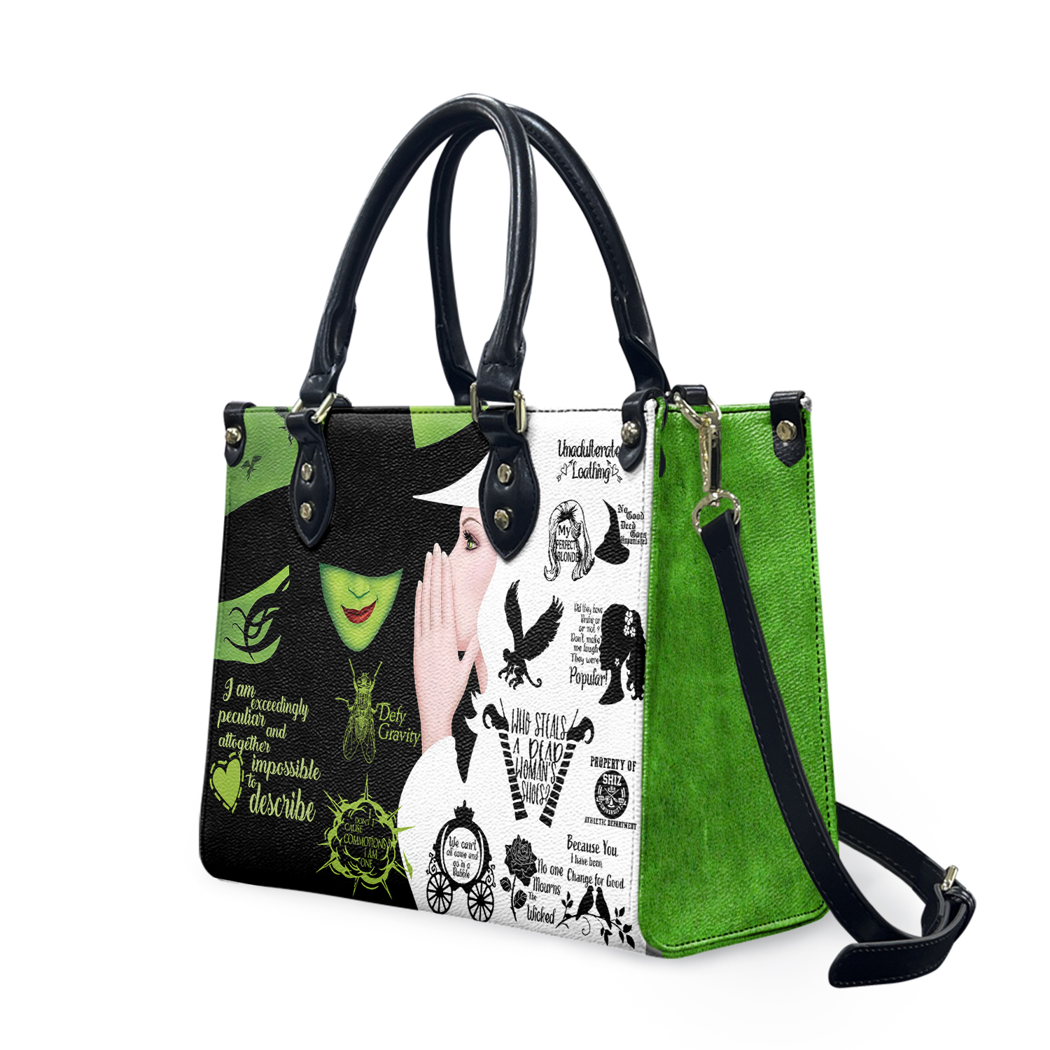 Wicked Elphaba and Glinda Leather Handbag, Witches Leather Bag Gift