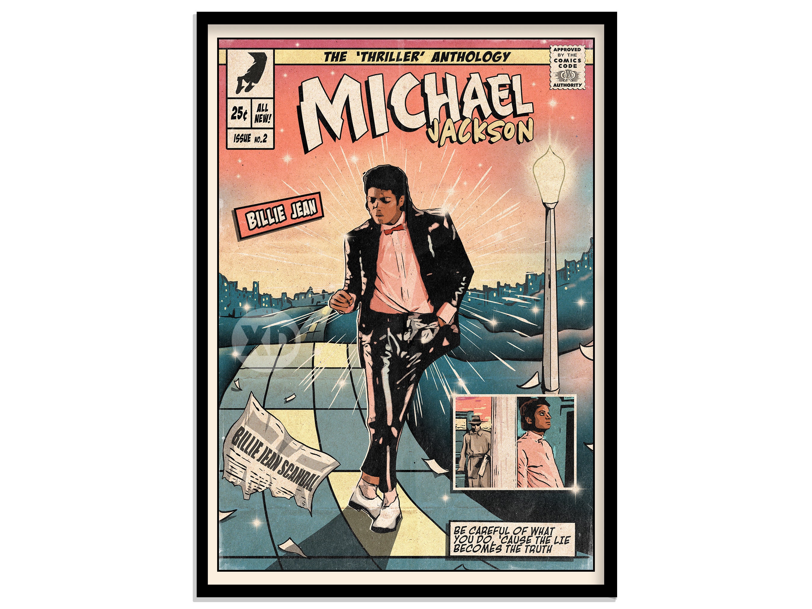 Michael Jackson - Billie Jean Vintage Comic Cover Art Print