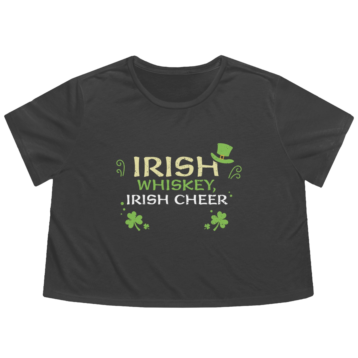 Irish whiskey, Irish cheer Flowy Cropped Tees