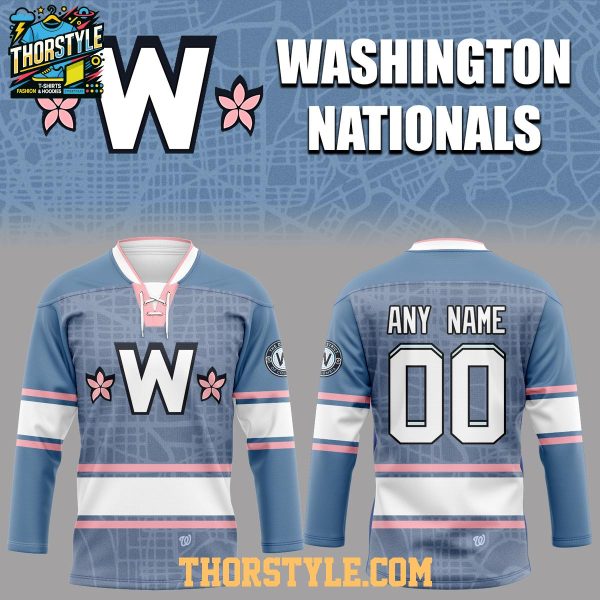 Washington Nationals City Connect 2026 Night Personalized Hockey Jersey